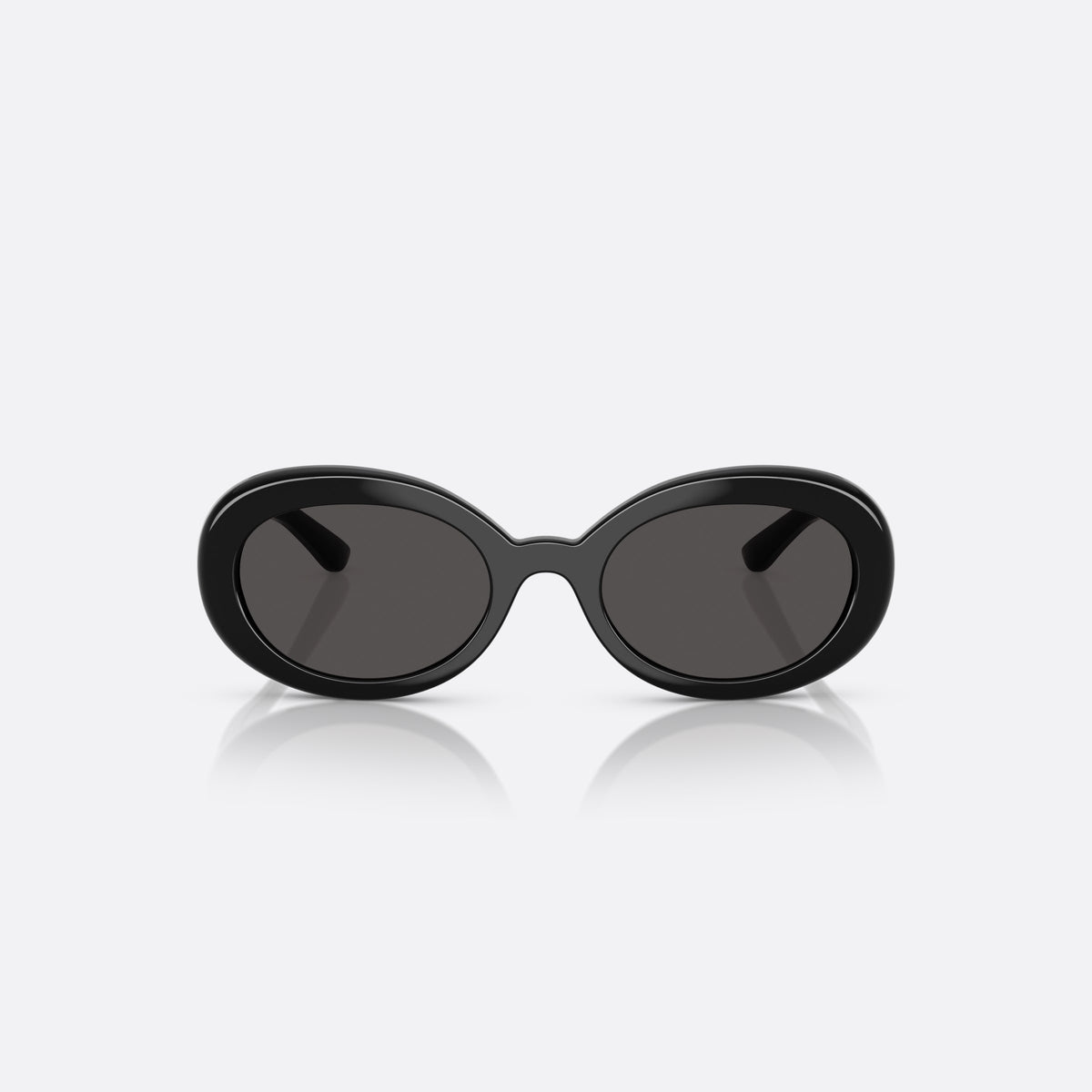 Dolce & Gabbana DX6007U 501/87 sunglasses, black oval frame for kids, plain bridge, brand logo plaque on temples, front view