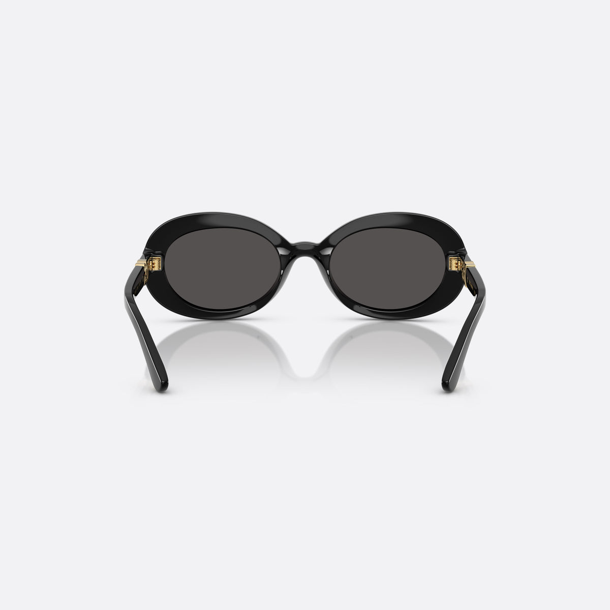 Dolce & Gabbana DX6007U 501/87 sunglasses, black oval frame for kids, plain bridge, brand logo plaque on temples, back view