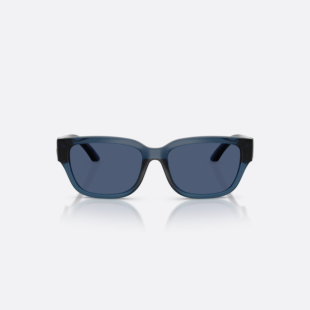 Dolce & Gabbana DX6009 300980 sunglasses, blue rectangle frame for kids, plain bridge, brand logo on temples, wide tapered temples, front view