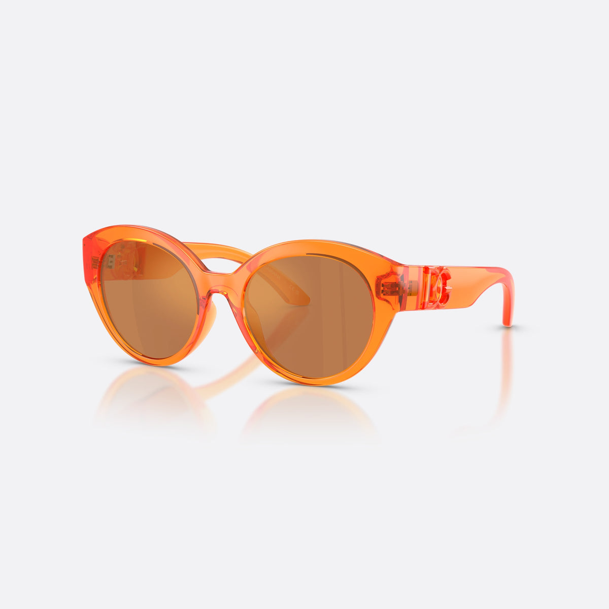 Dolce & Gabbana DX6010 33887J sunglasses, orange butterfly frame for kids, plain bridge, brand lettering on temples