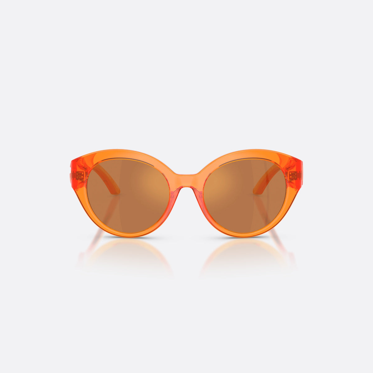 Dolce & Gabbana DX6010 33887J sunglasses, orange butterfly frame for kids, plain bridge, brand lettering on temples, front view