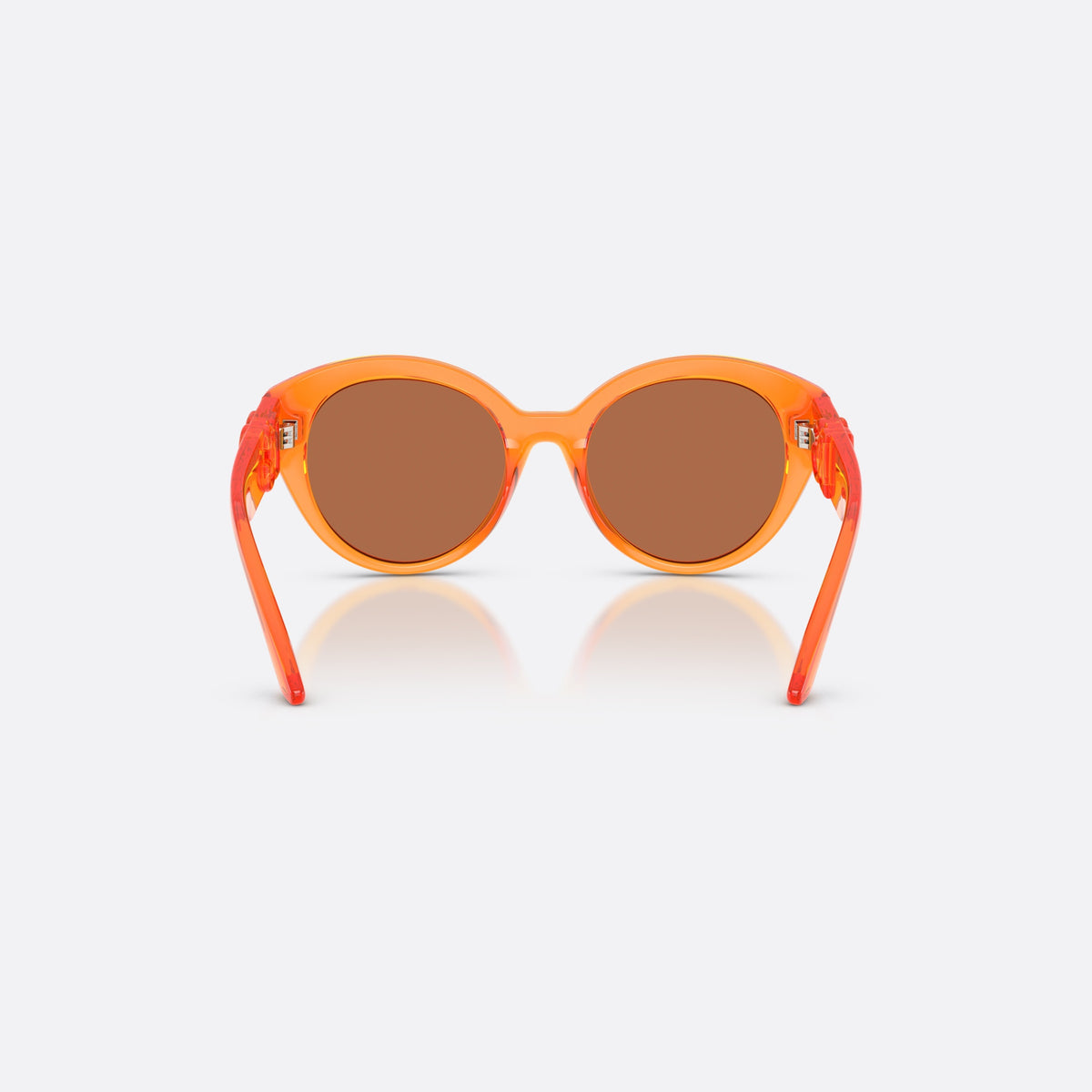 Dolce & Gabbana DX6010 33887J sunglasses, orange butterfly frame for kids, plain bridge, brand lettering on temples, back view