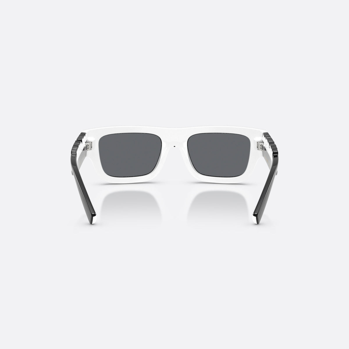 Dolce & Gabbana DX6011 34576G sunglasses, black rectangle frame for kids, plain bridge, brand lettering on temples, full-rim frame, back view