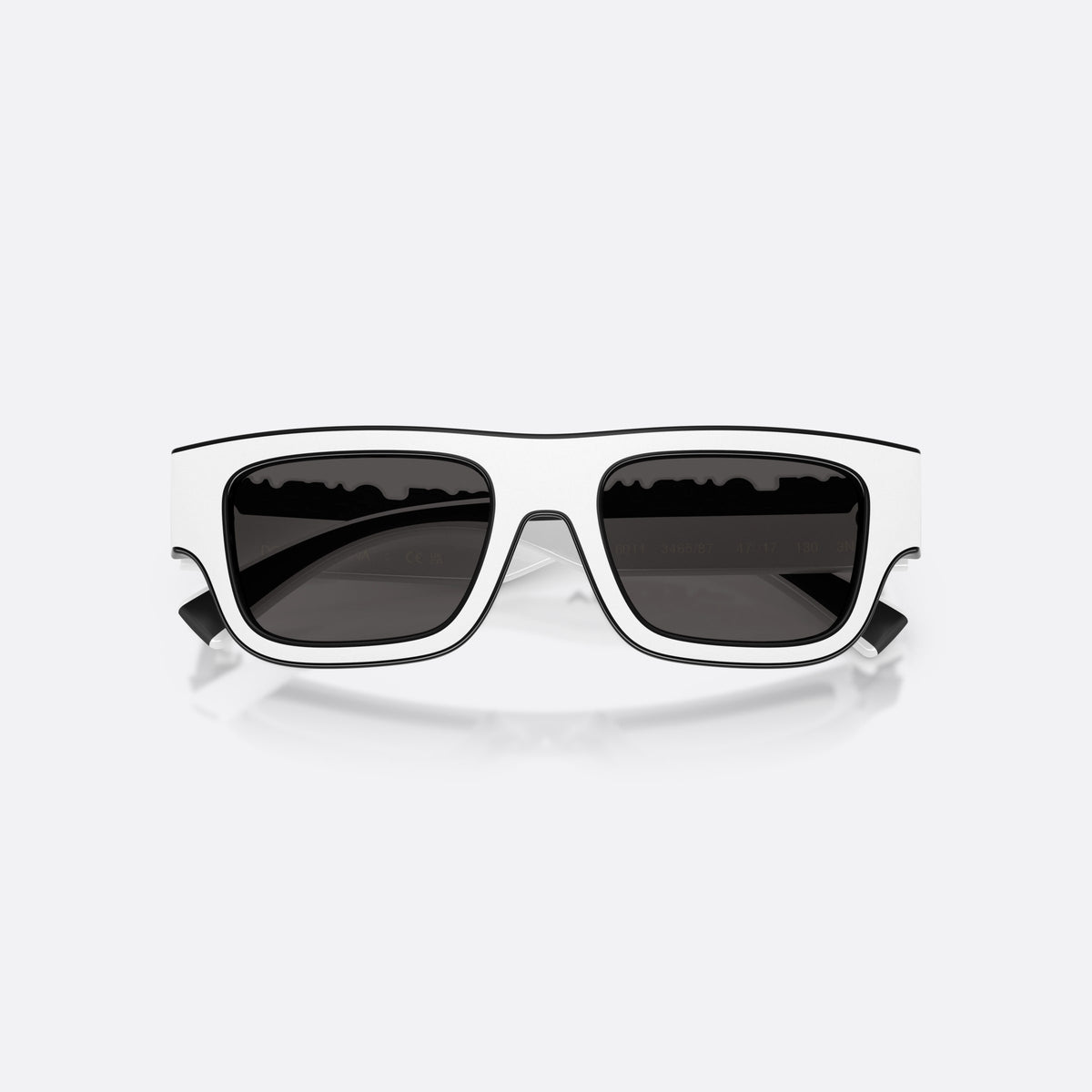 Dolce & Gabbana DX6011 346587 sunglasses, black rectangle frame for kids, plain bridge with dark inner trim, folded