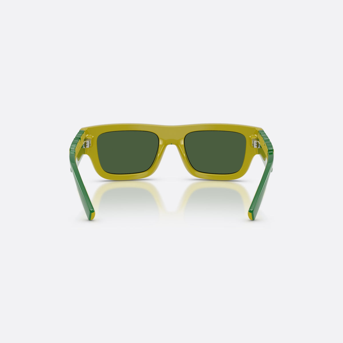 Ochelari de soare Dolce & Gabbana DX6011 346771, rectangulari verde, pentru copii, punte simplă, literele brandului pe brațe, ramă completă, vedere din spate
