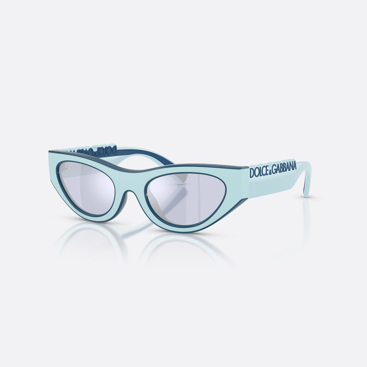 Ochelari de soare Dolce & Gabbana DX6012 30151U, cat eye violet, pentru copii, punte integrată simplă, literele brandului pe brațe
