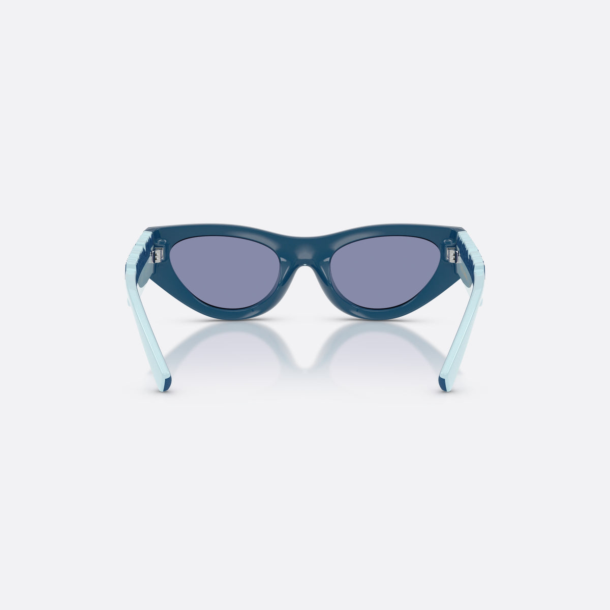 Ochelari de soare Dolce & Gabbana DX6012 30151U, cat eye violet, pentru copii, punte integrată simplă, literele brandului pe brațe, vedere din spate