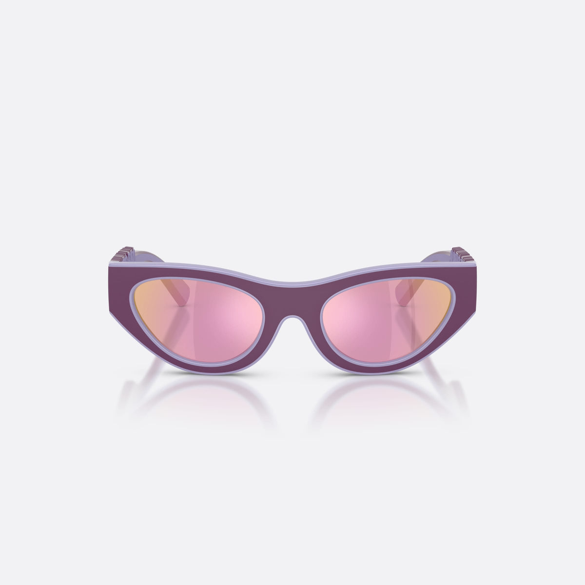 Ochelari de soare Dolce & Gabbana DX6012 33601T, cat eye albastru, pentru copii, punte integrată simplă, literele brandului pe brațe, vedere din față