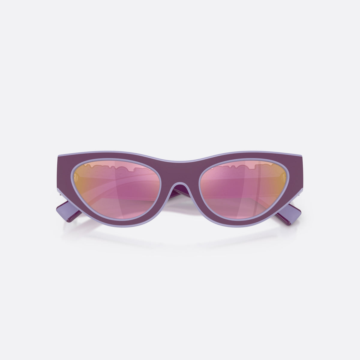 Ochelari de soare Dolce & Gabbana DX6012 33601T, cat eye albastru, pentru copii, punte integrată simplă, literele brandului pe brațe, cu brațele pliate
