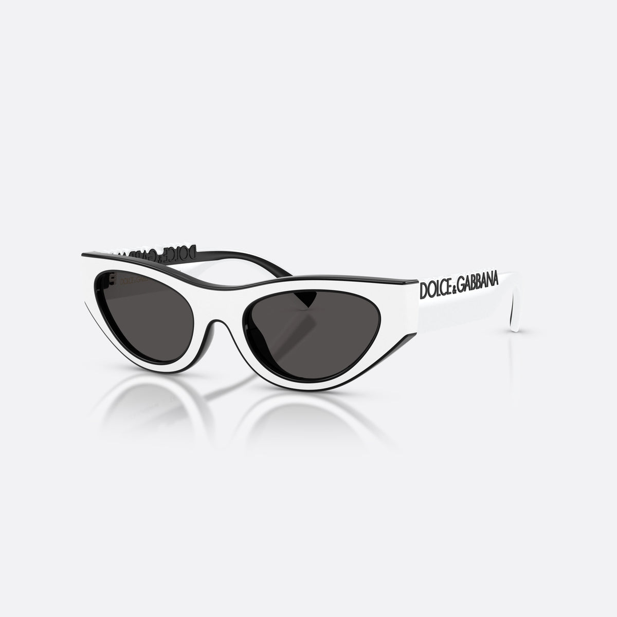 Dolce & Gabbana DX6012 346587 sunglasses, black cat eye frame for kids, integrated bridge without visible pads