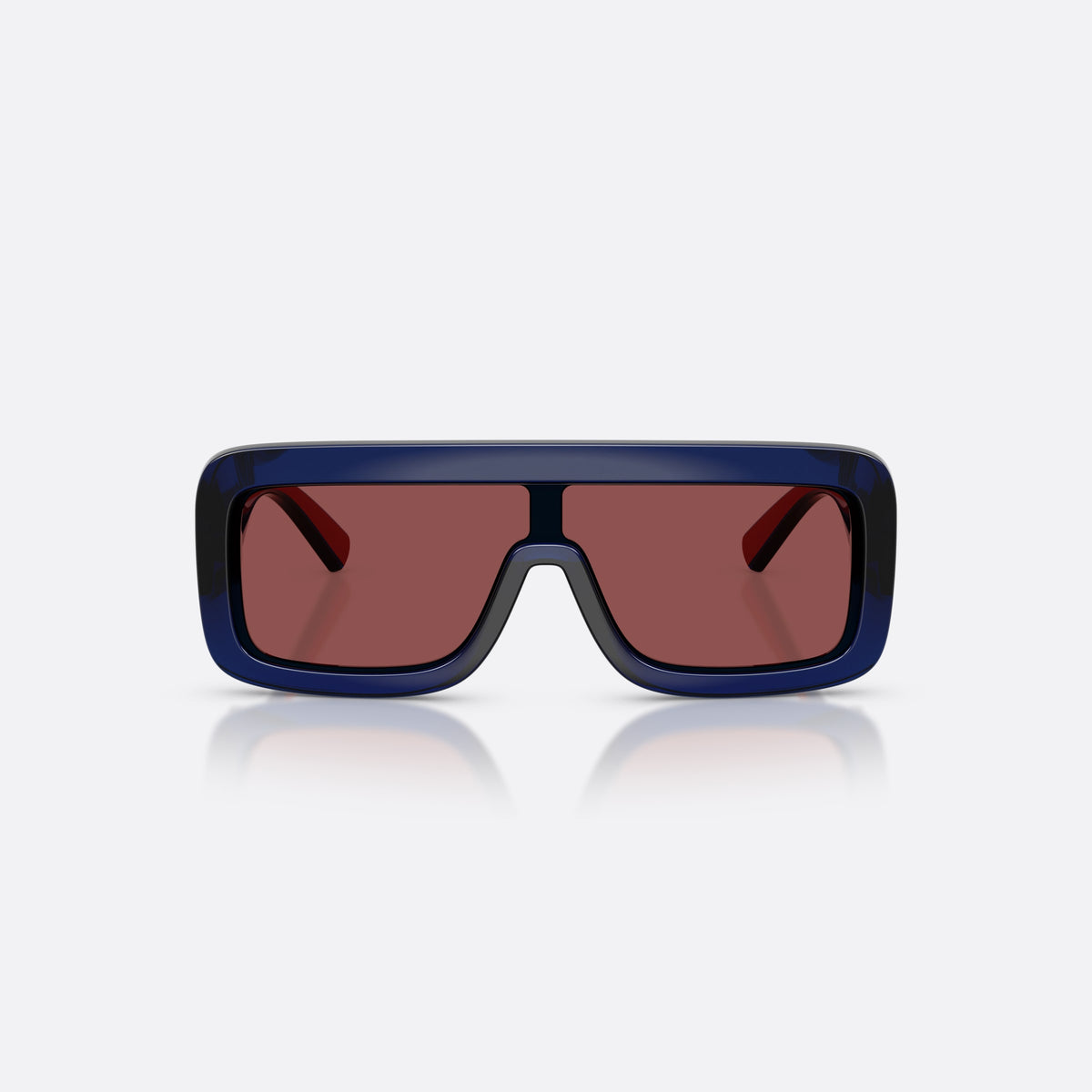 Dolce & Gabbana DX6013 300975 sunglasses, blue rectangle frame for kids, brand lettering on temples, wide flat temples, front view