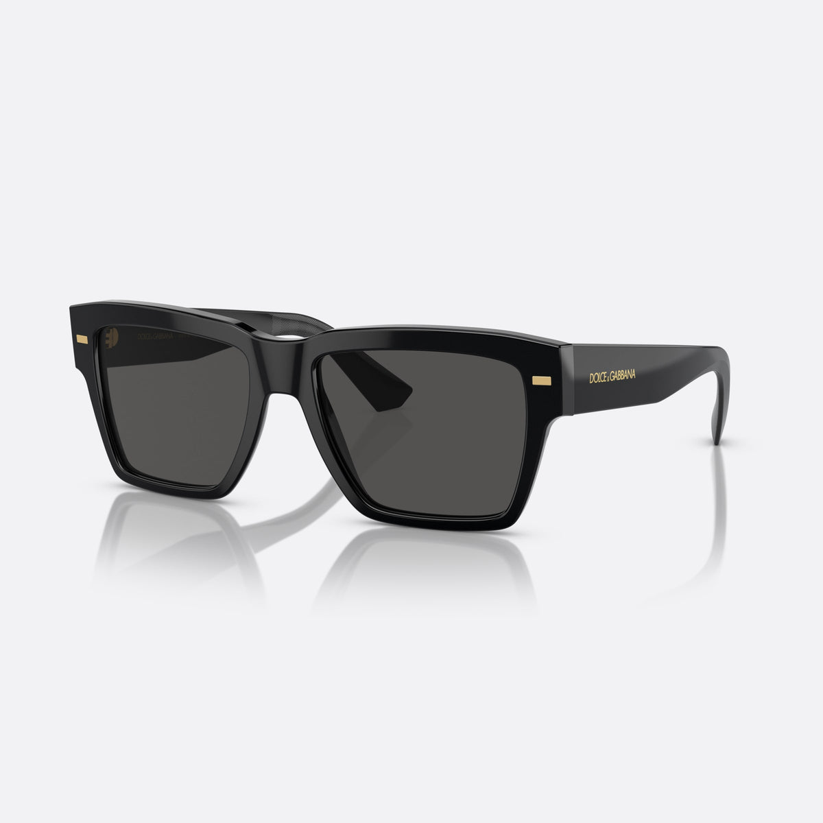 Ochelari de soare Dolce & Gabbana Lusso Sartoriale DG4431 501/87, patrati negru, pentru bărbați, punte integrată simplă, litere ale brandului pe braț