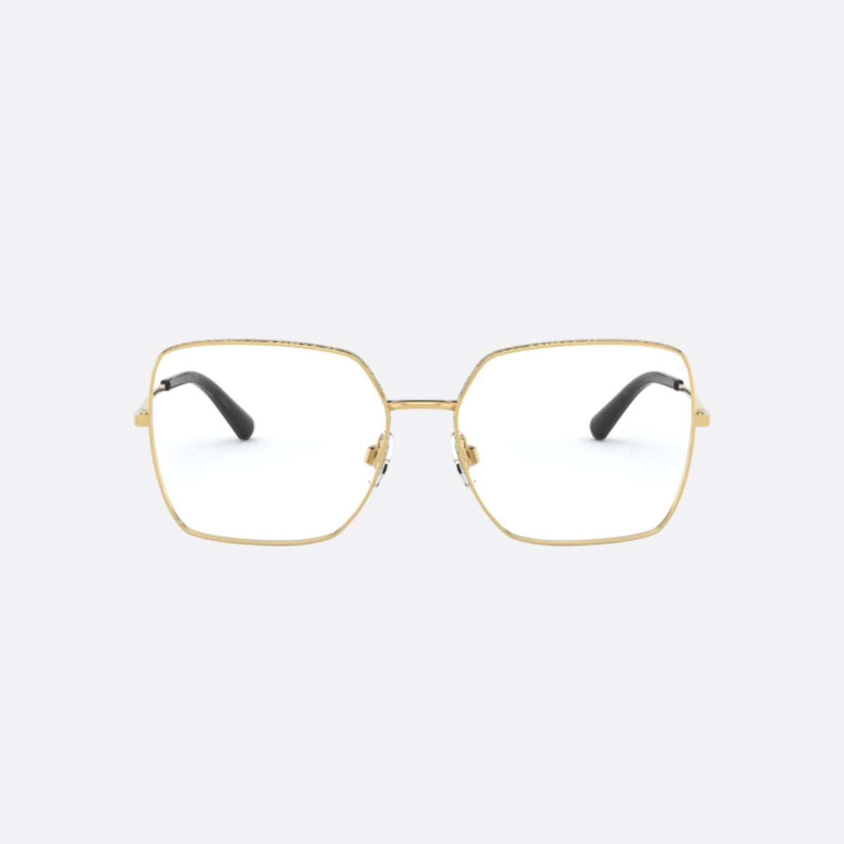 Dolce & Gabbana SLIM DG 1323 02 E eyeglasses, gold butterfly frame for women, double bridge with metal bar, full-rim metal frame, front view