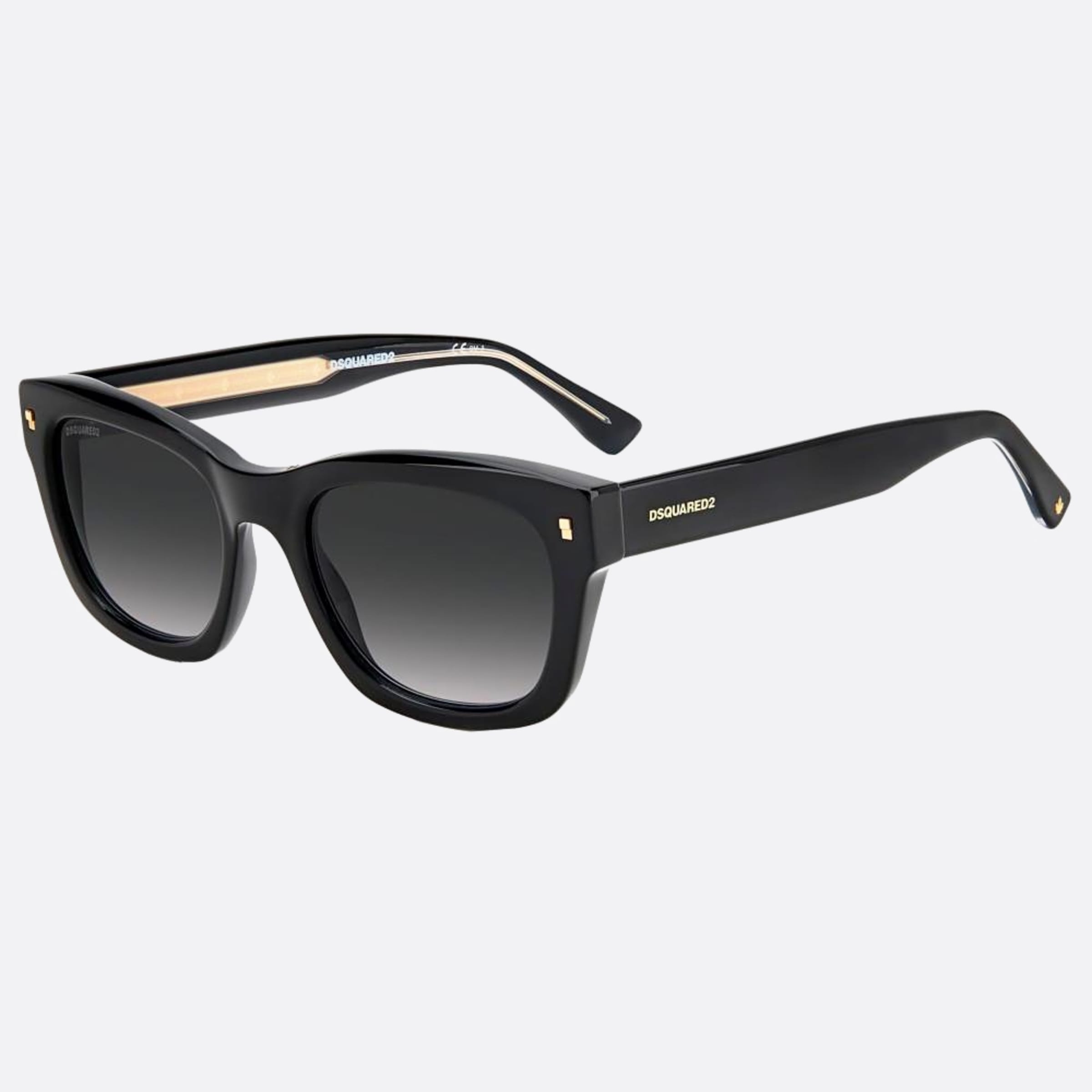 Dsquared2 52mm Black Squared Men Sunglasses - Side View