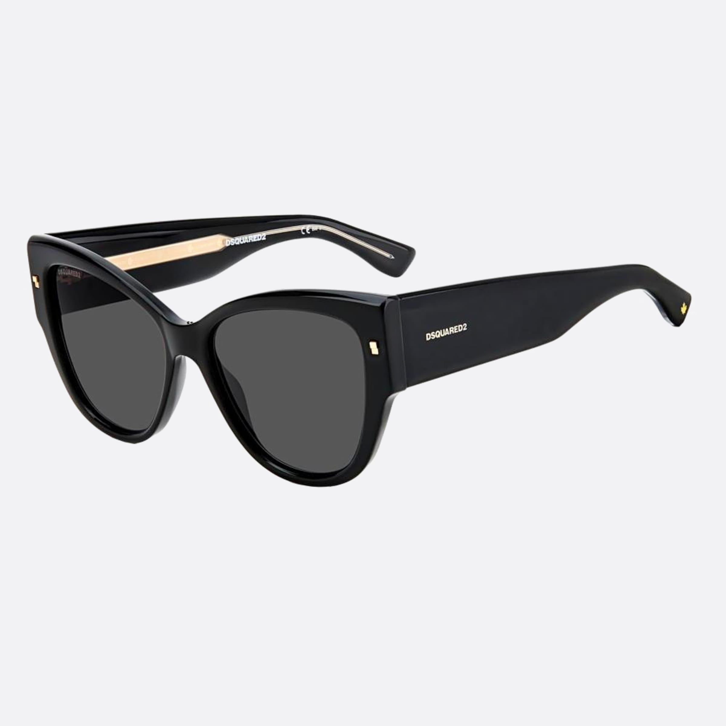 Dsquared2 56mm 2m2 Black Cat Eye Women Sunglasses - Side View