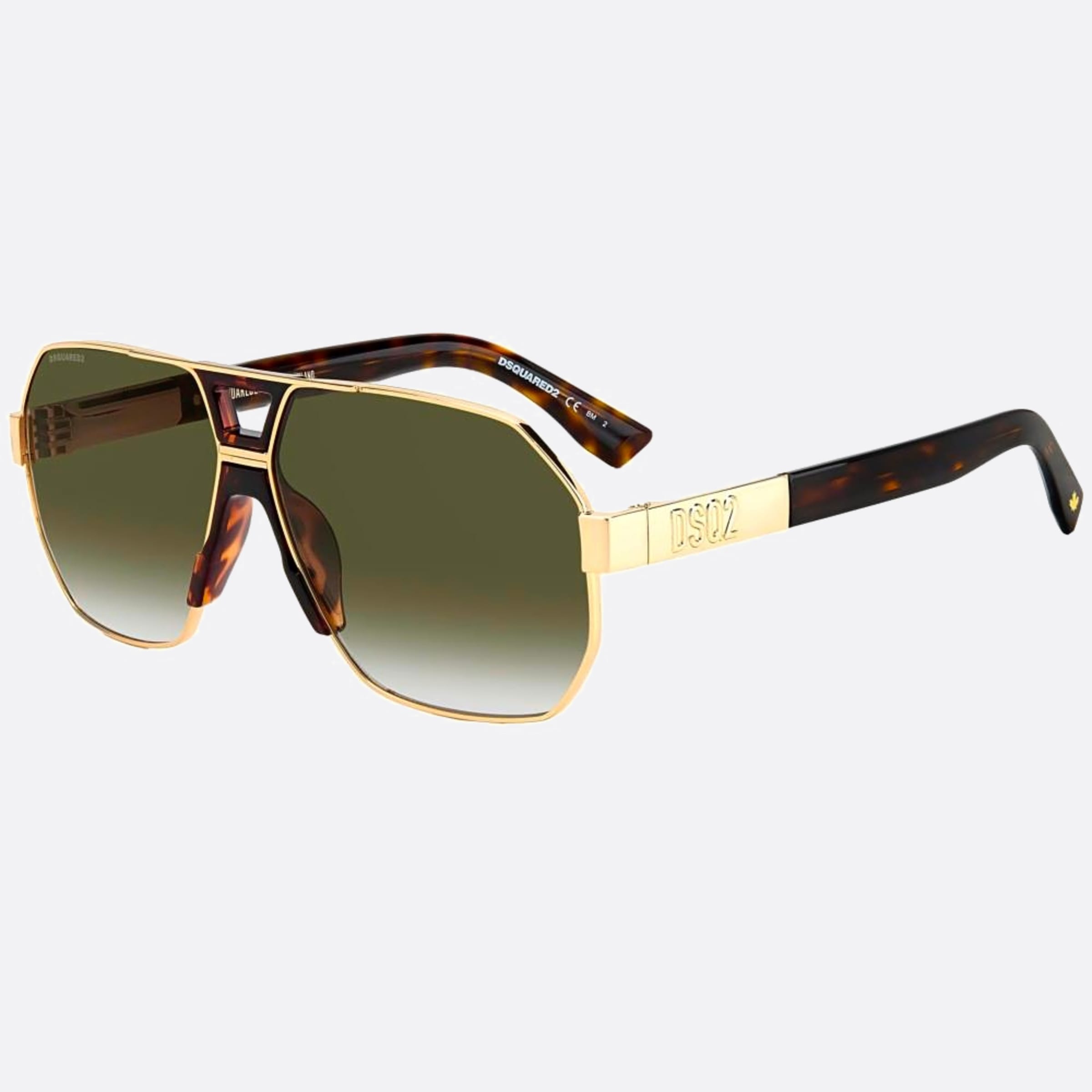 Dsquared2 63mm 06j Gold Geometric Men Sunglasses - Side View