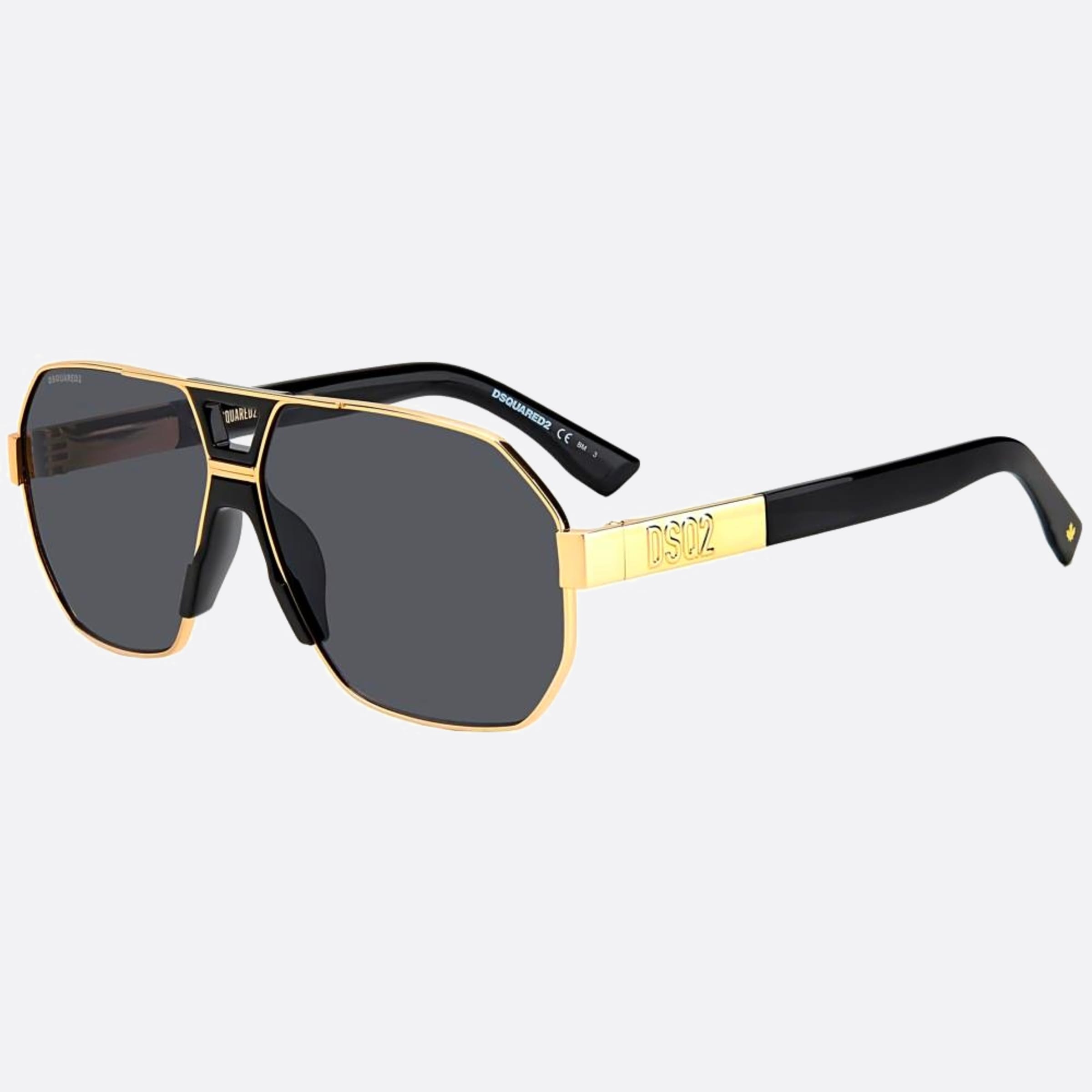 Dsquared2 63mm Rhl Gold Geometric Men Sunglasses - Side View