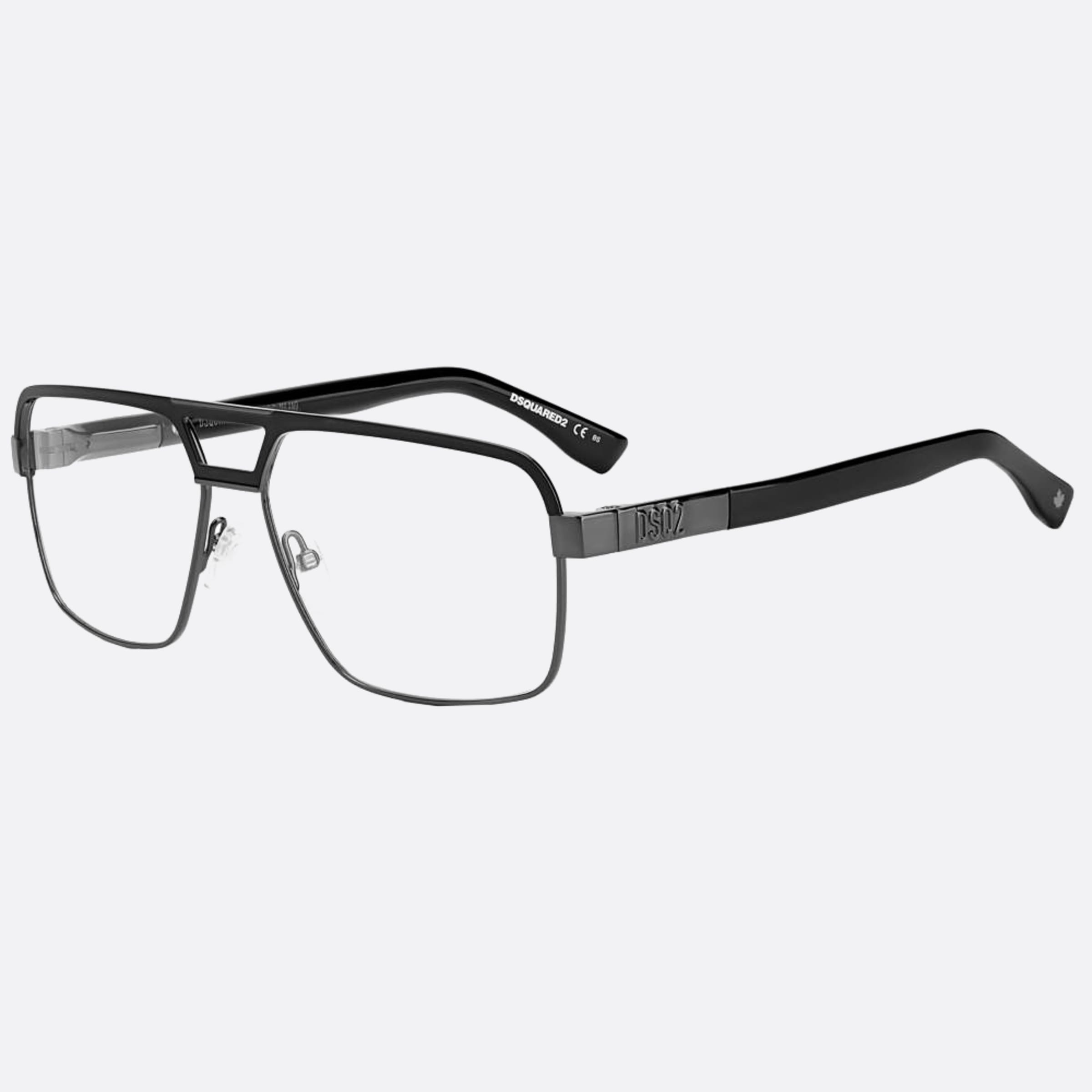 Dsquared2 59mm Rzz Black Visor Men Eyeglasses - Side View