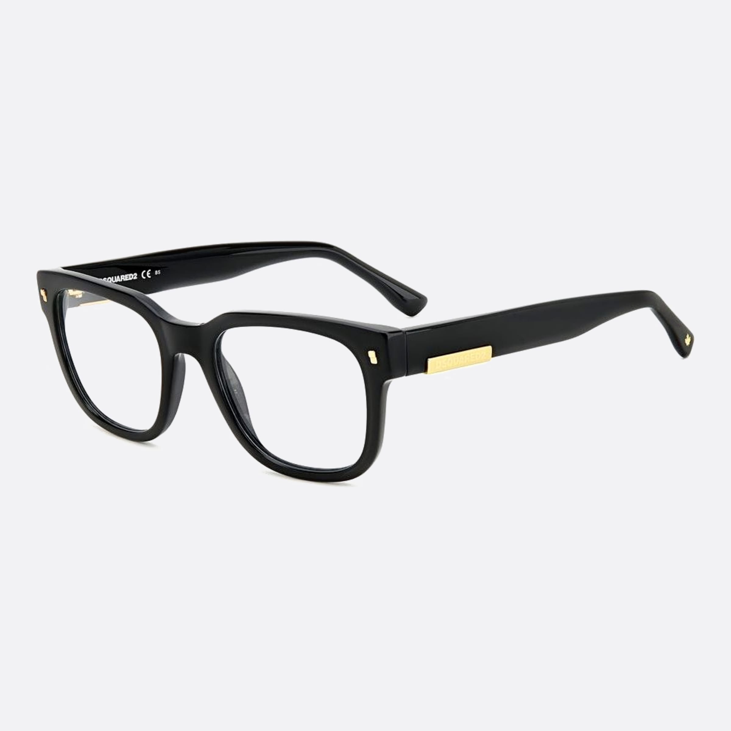 Dsquared2 52mm Black Squared Men Eyeglasses - Side View