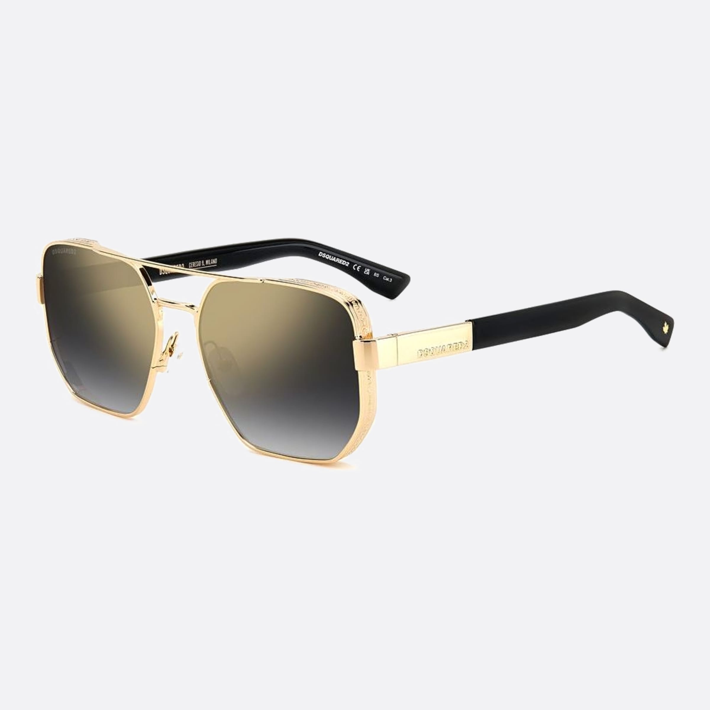Dsquared2 58mm Rhl Gold Squared Men Sunglasses - Side View