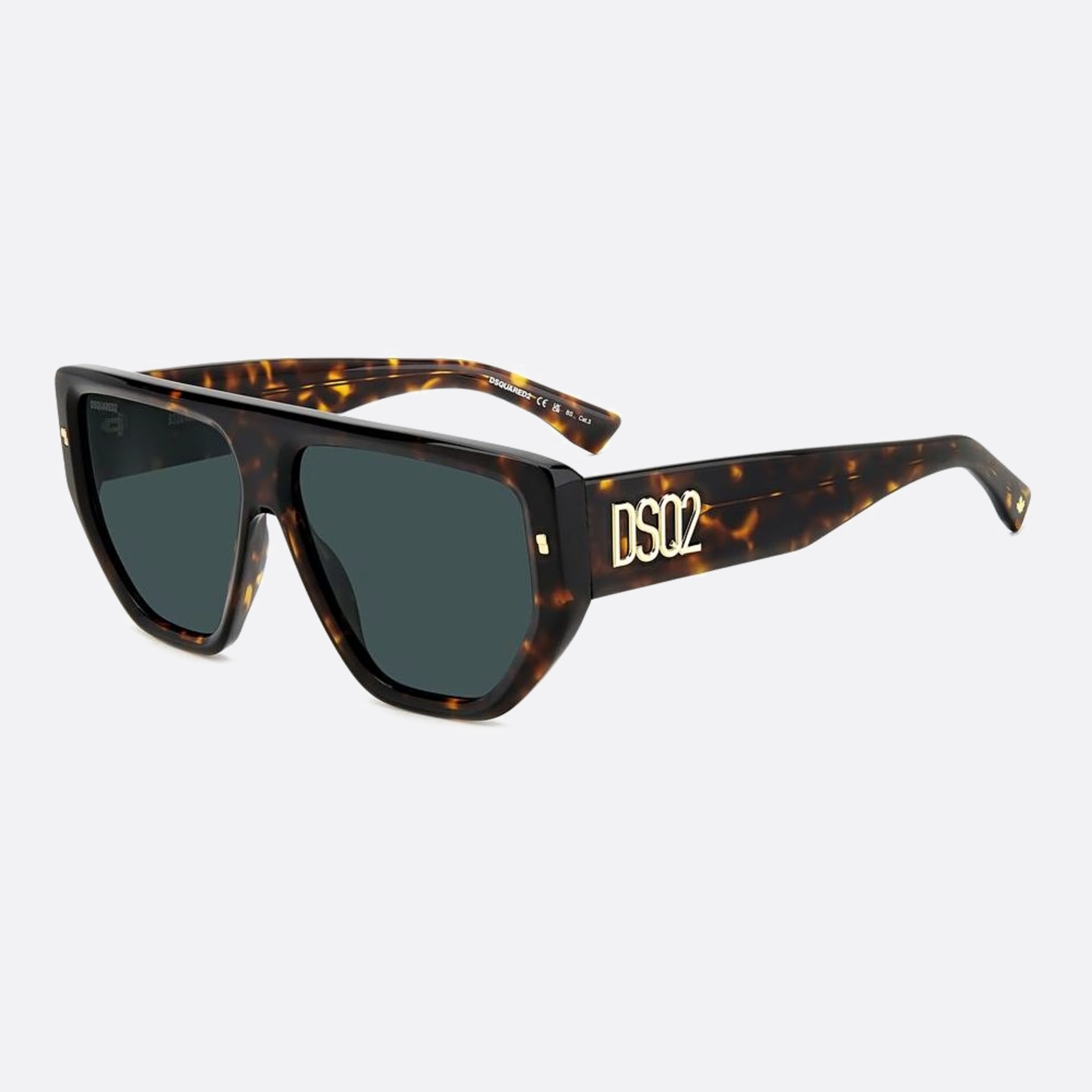 Dsquared2 60mm Black Squared Men Sunglasses - Side View