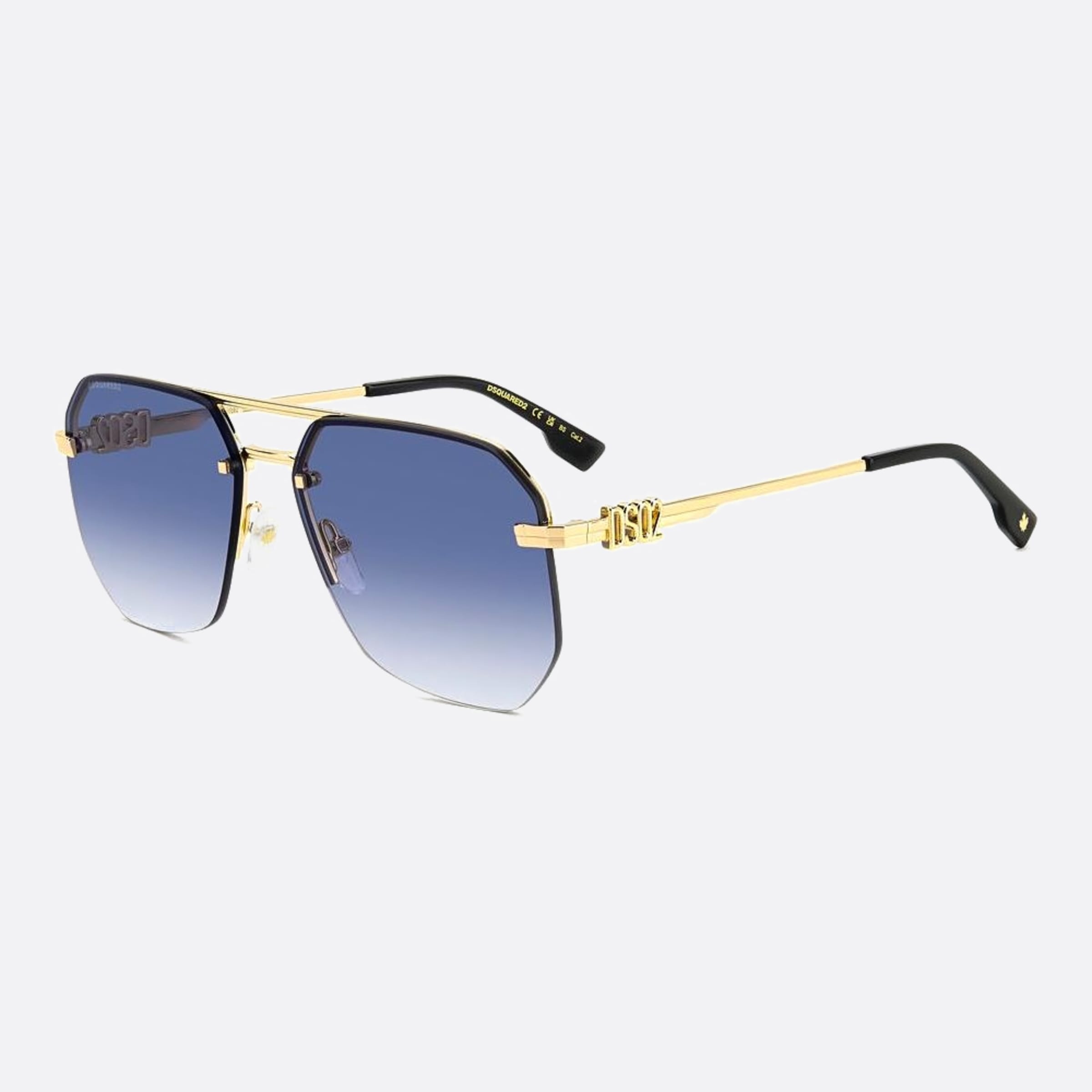 Dsquared2 60mm Lks Blue Geometric Men Sunglasses - Side View