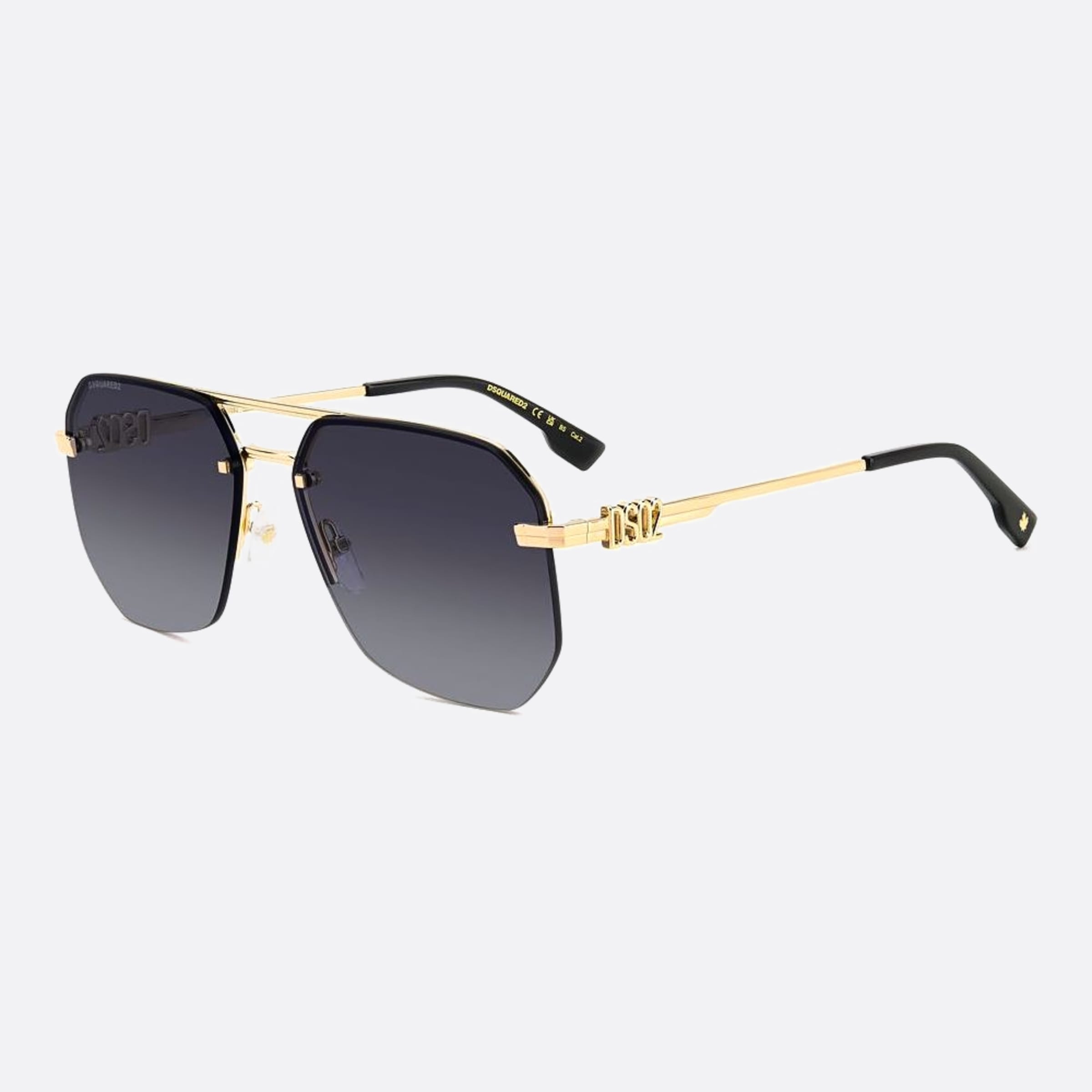 Dsquared2 60mm Rhl Gold Geometric Men Sunglasses - Side View