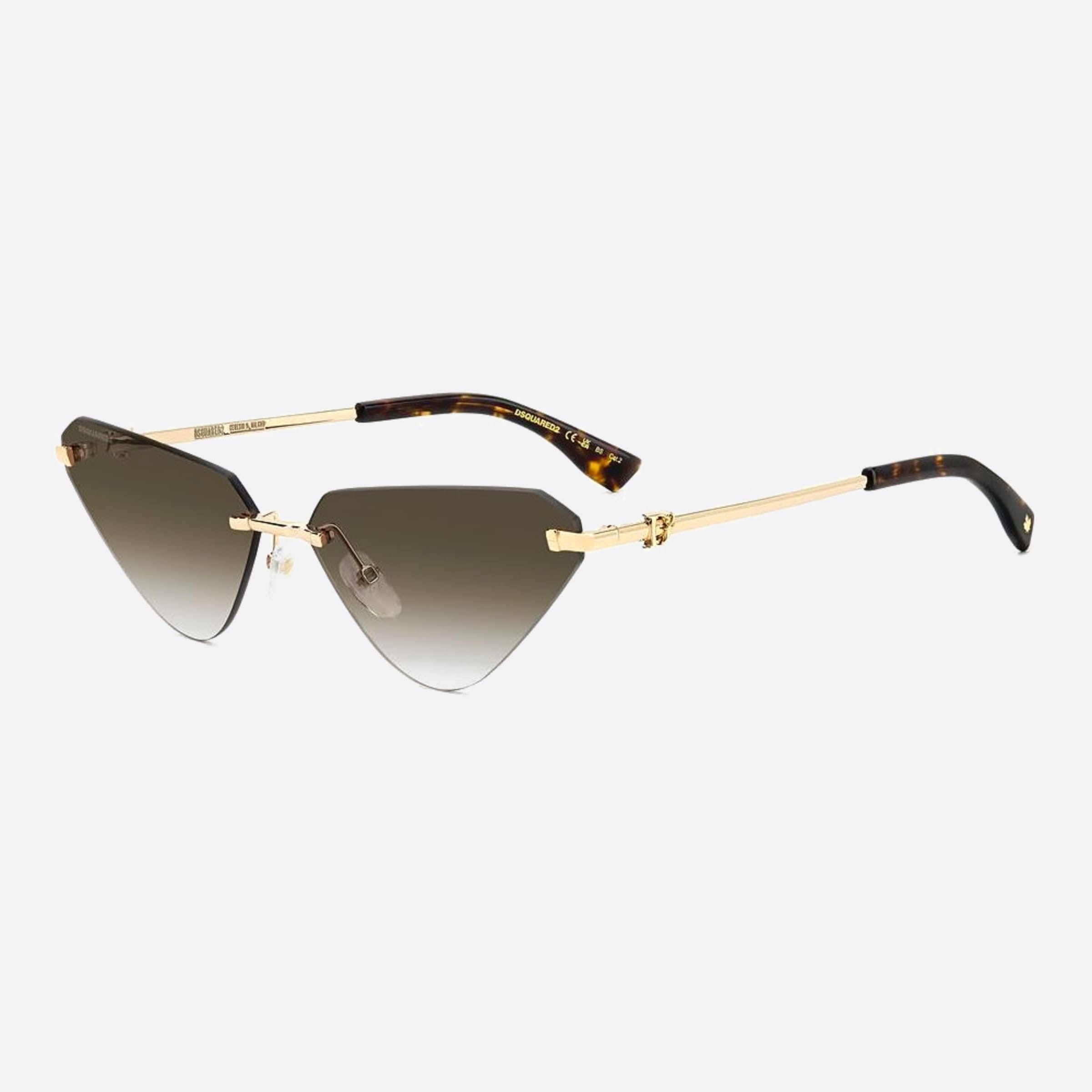 Dsquared2 63mm Pef Rose Gold Geometric Women Sunglasses - Side View