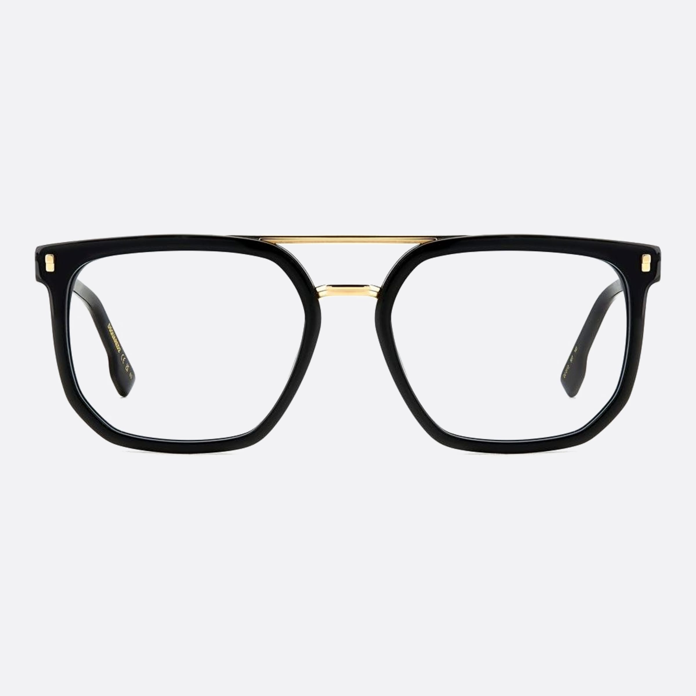 Dsquared2 54mm Black Geometric Men Eyeglasses - Main View