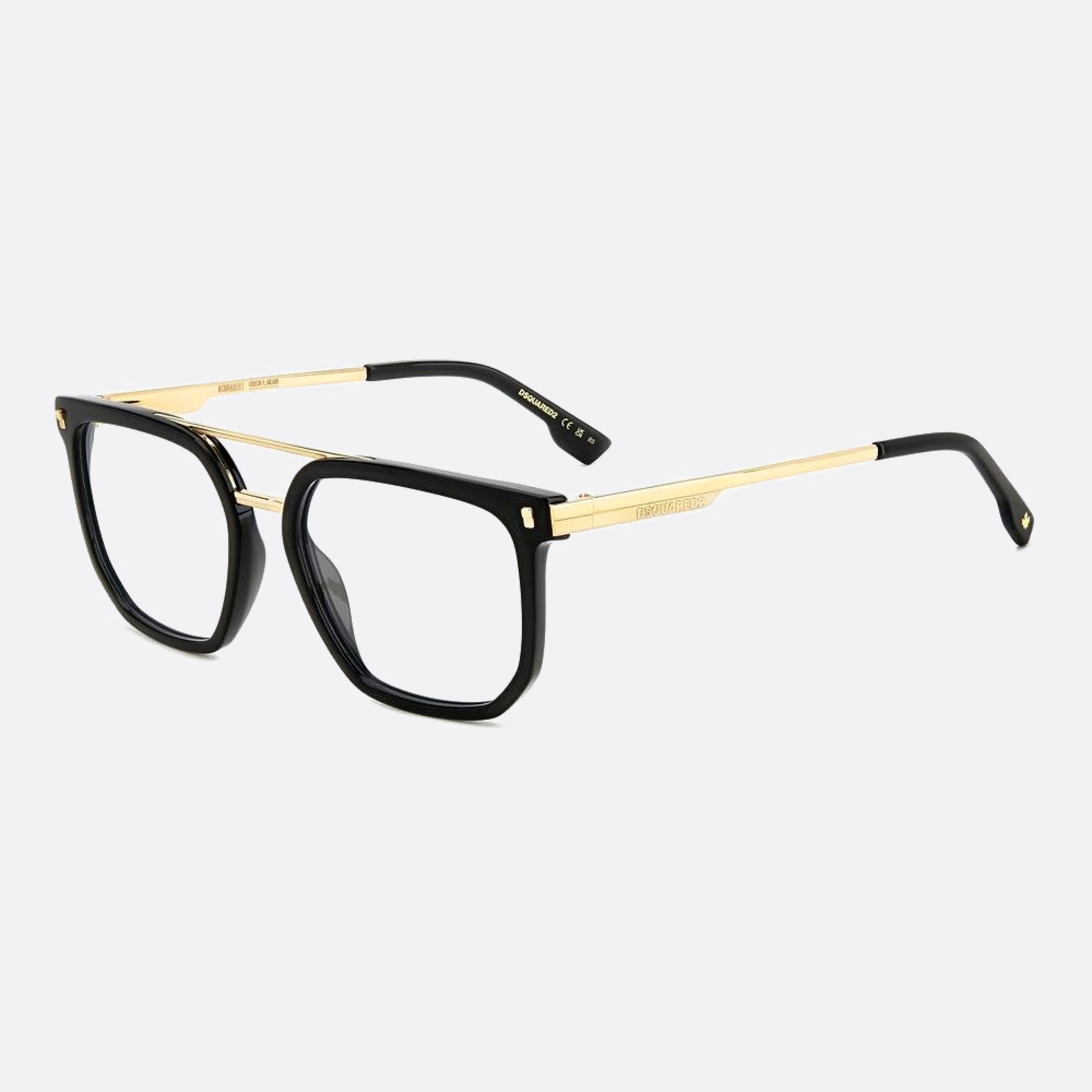 Dsquared2 54mm Black Geometric Men Eyeglasses - Side View
