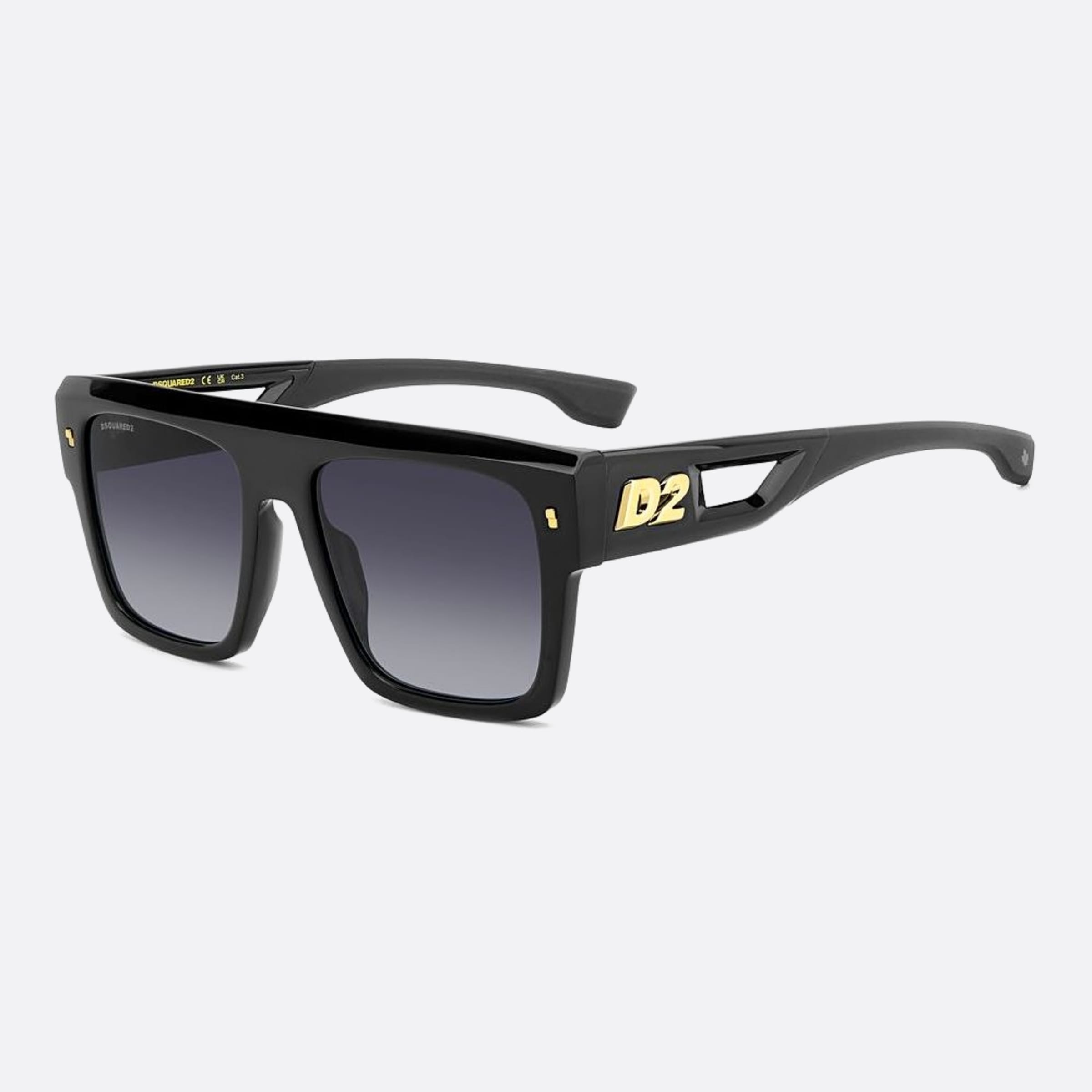 Dsquared2 56mm Black Squared Men Sunglasses - Side View