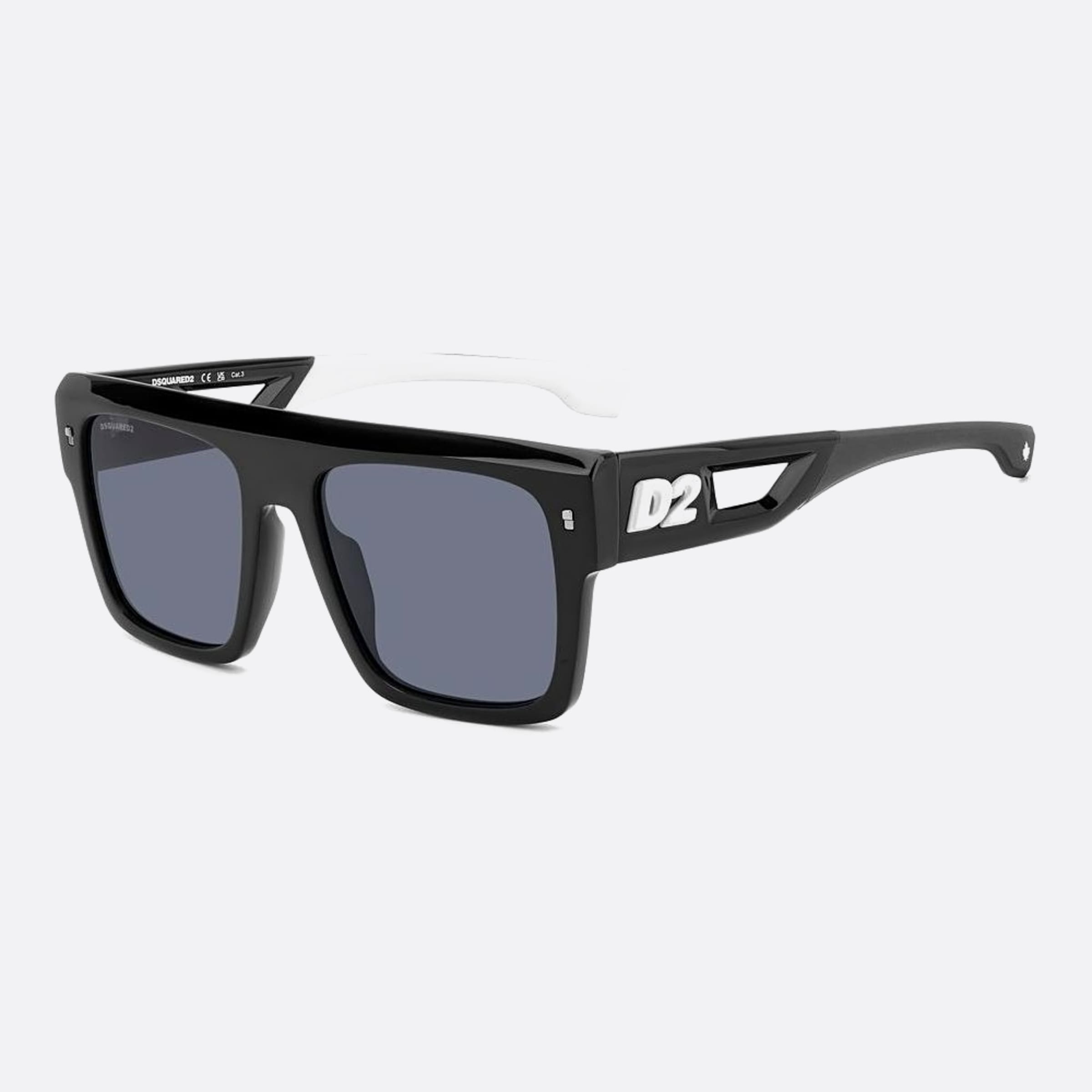 Dsquared2 56mm 80s Black Squared Men Sunglasses - Side View