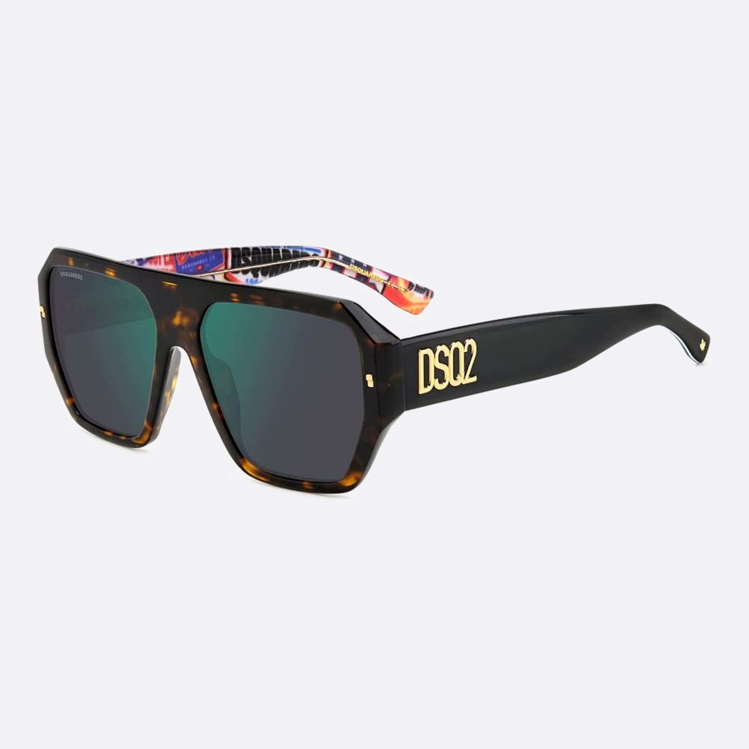 Dsquared2 58mm 2vm Havana Squared Men Sunglasses - Side View