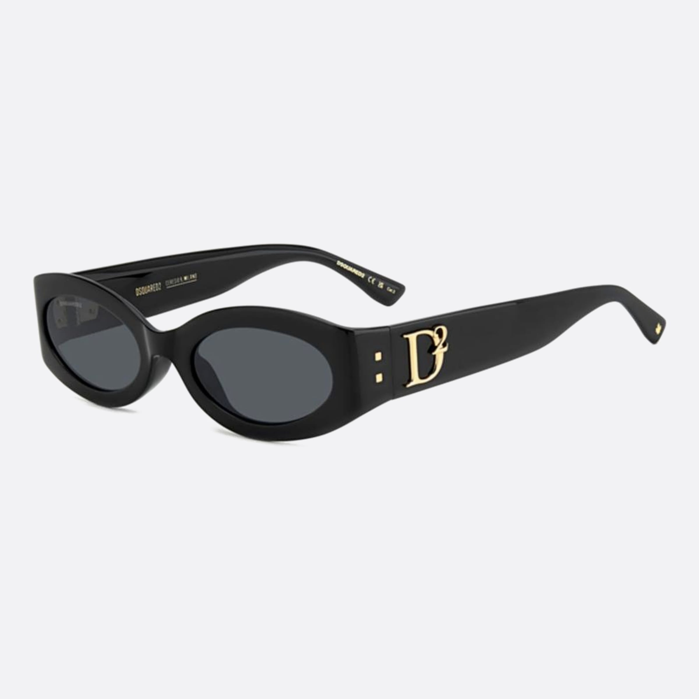 Dsquared2 54mm Black Oval Women Sunglasses - Side View