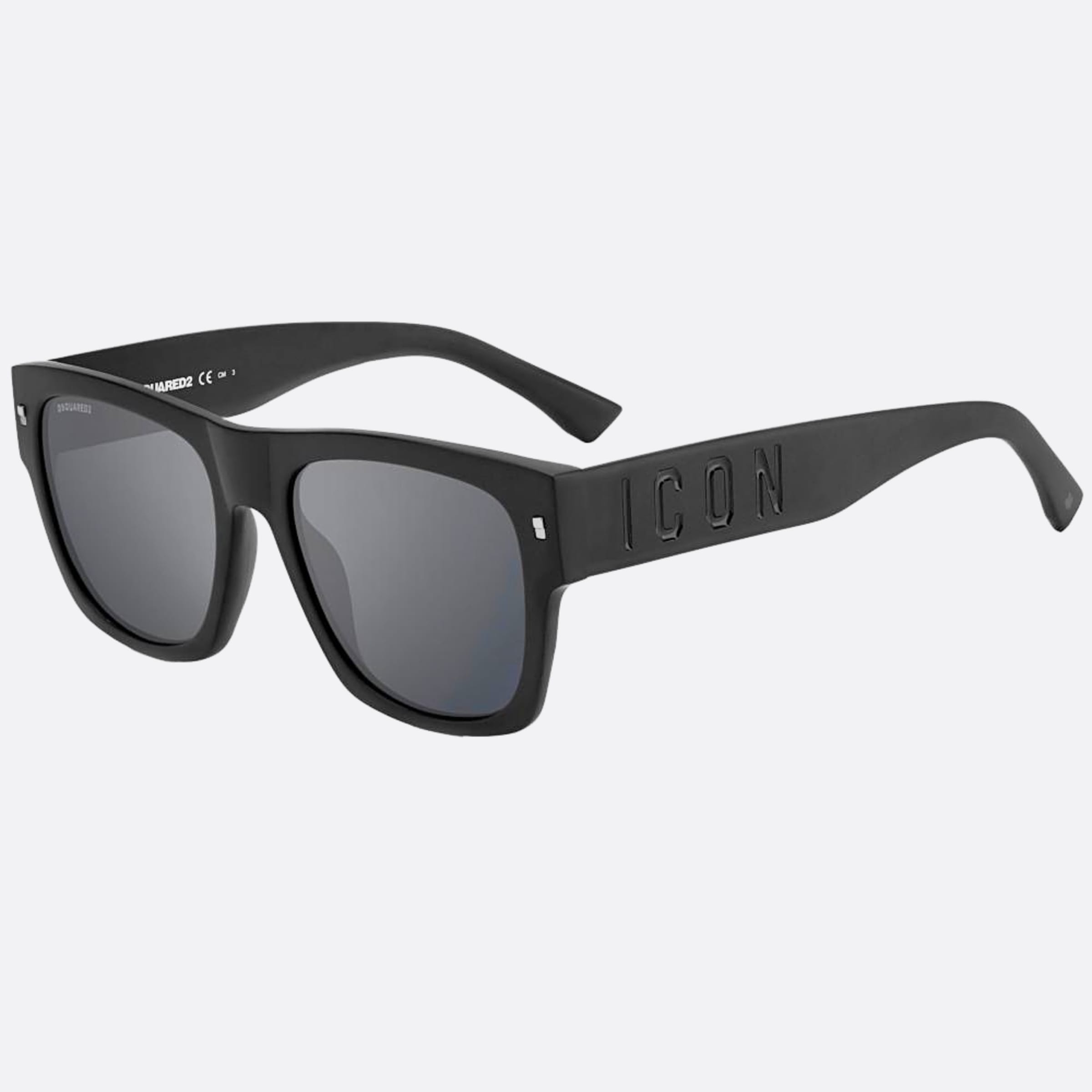 Dsquared2 56mm Icon Black Geometric Men Sunglasses - Side View