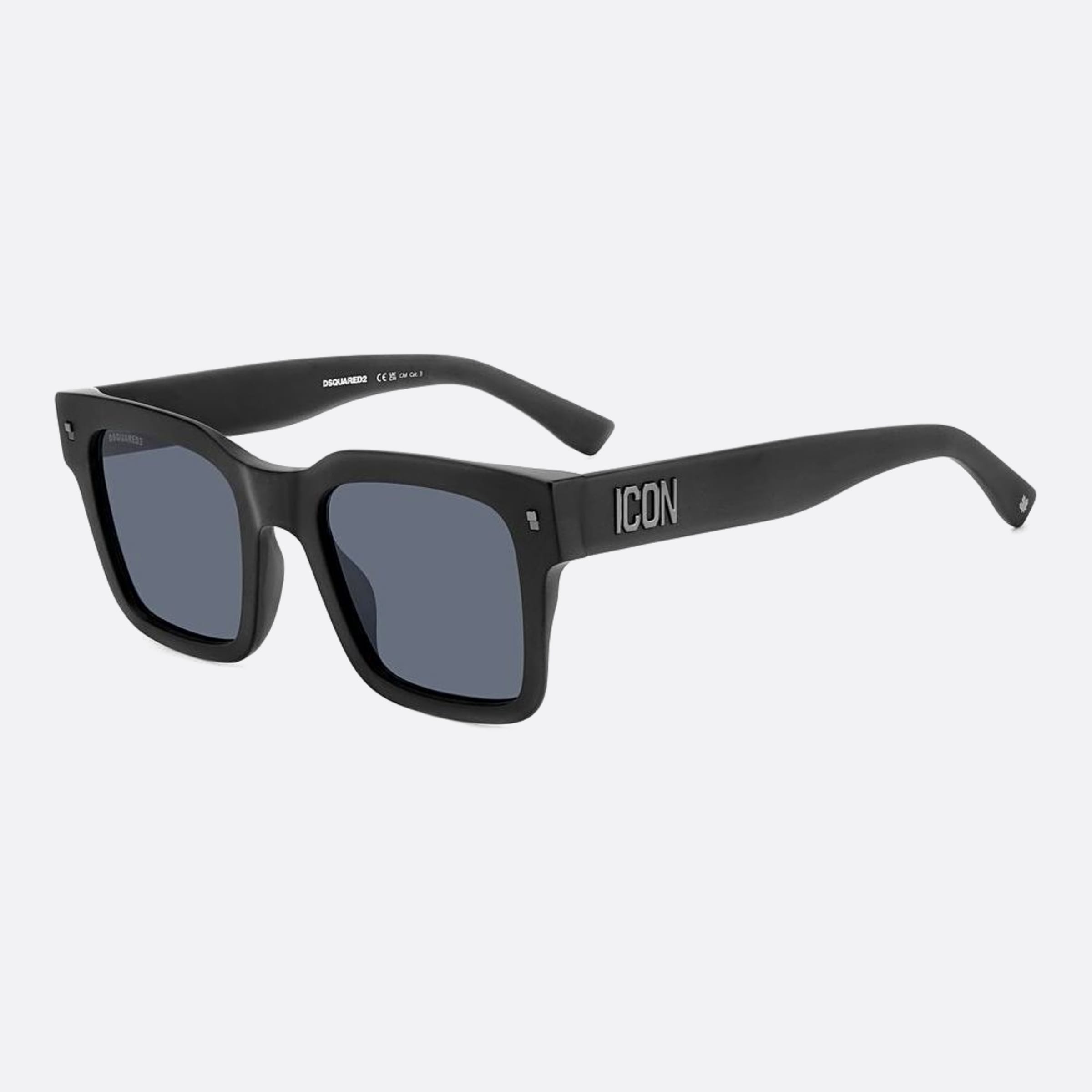 Dsquared2 51mm Icon Black Squared Men Sunglasses - Side View