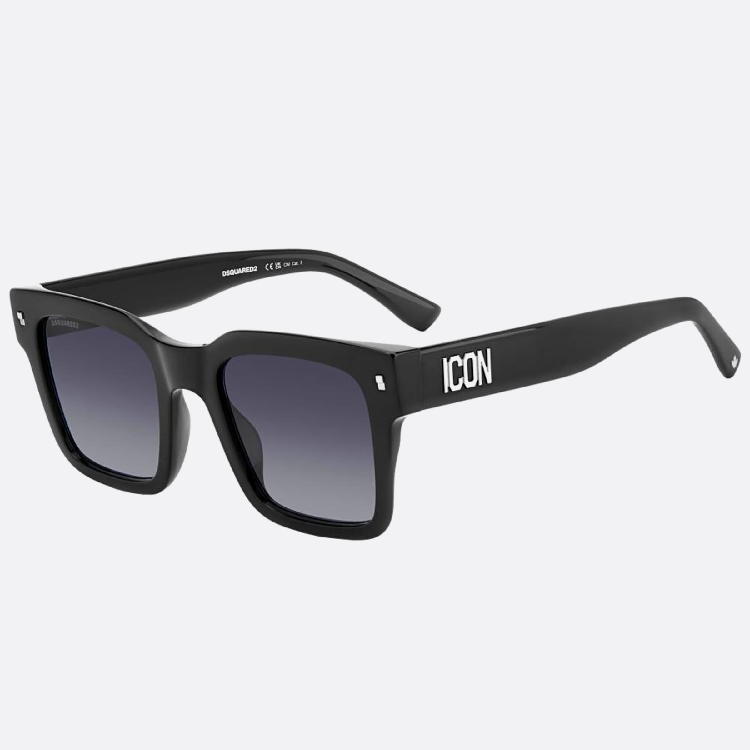 Dsquared2 51mm Icon Black Squared Men Sunglasses - Side View