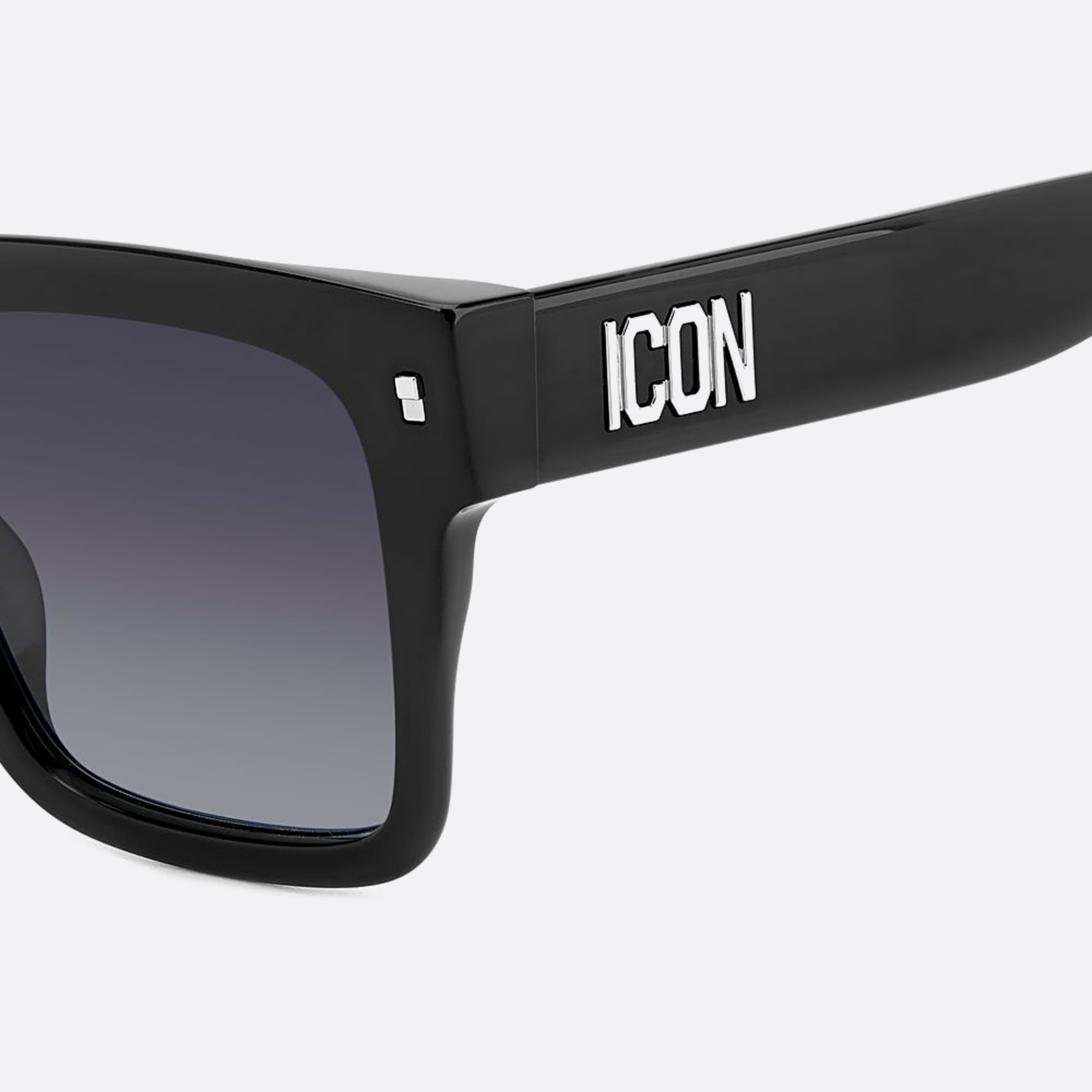 Dsquared2 51mm Icon Black Squared Men Sunglasses - Detail View