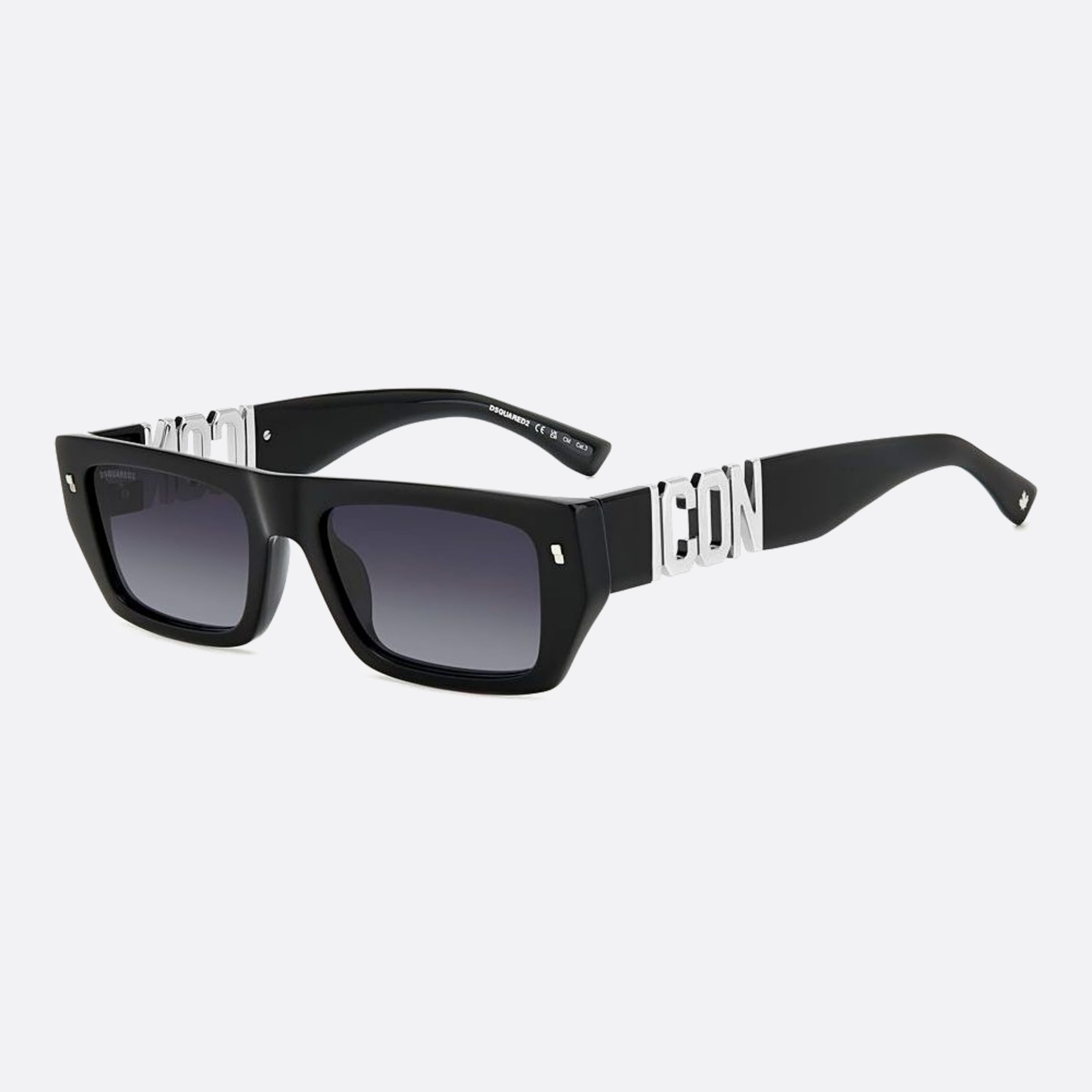 Dsquared2 54mm Icon Black Squared Men Sunglasses - Side View