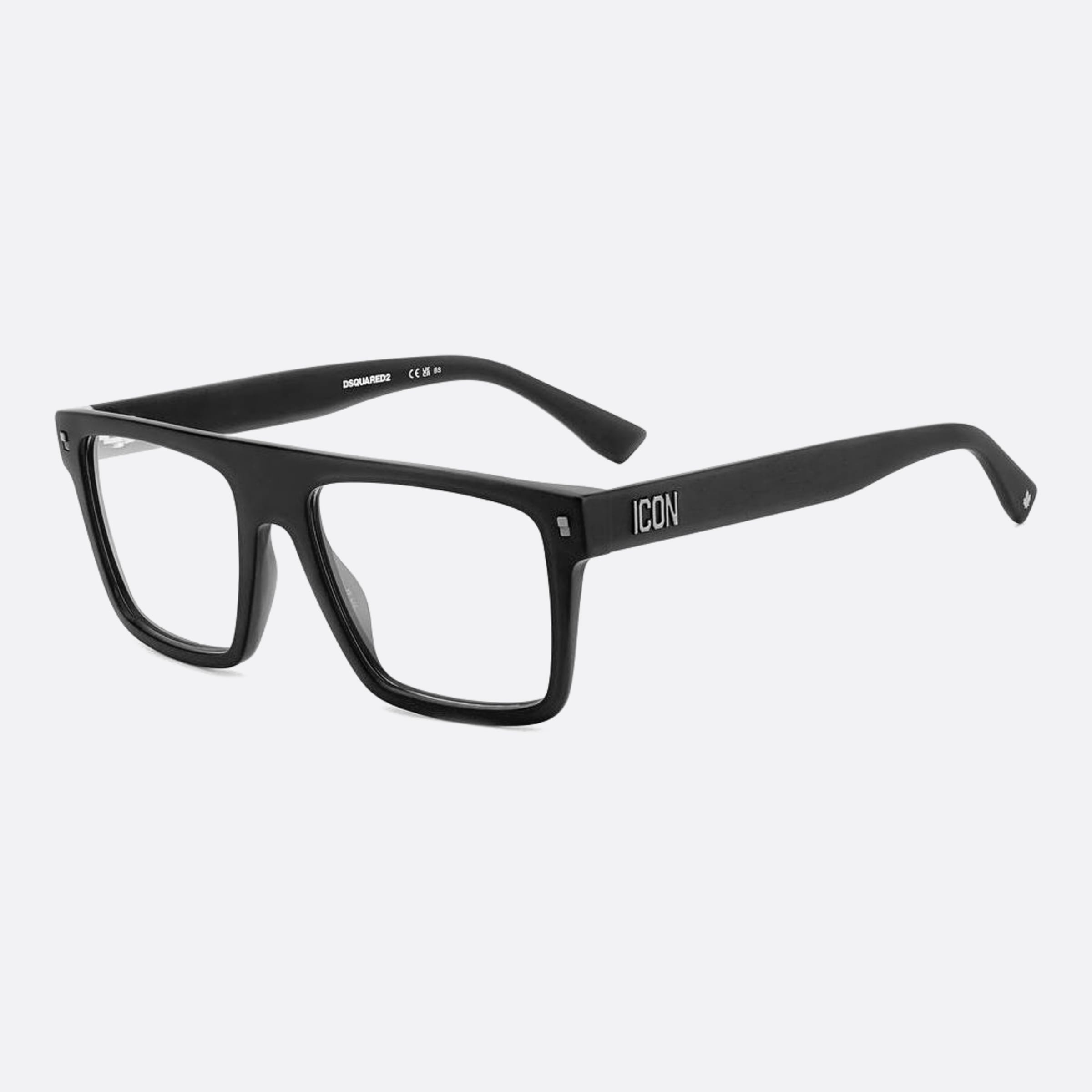 Dsquared2 54mm Icon Black Geometric Men Eyeglasses - Side View
