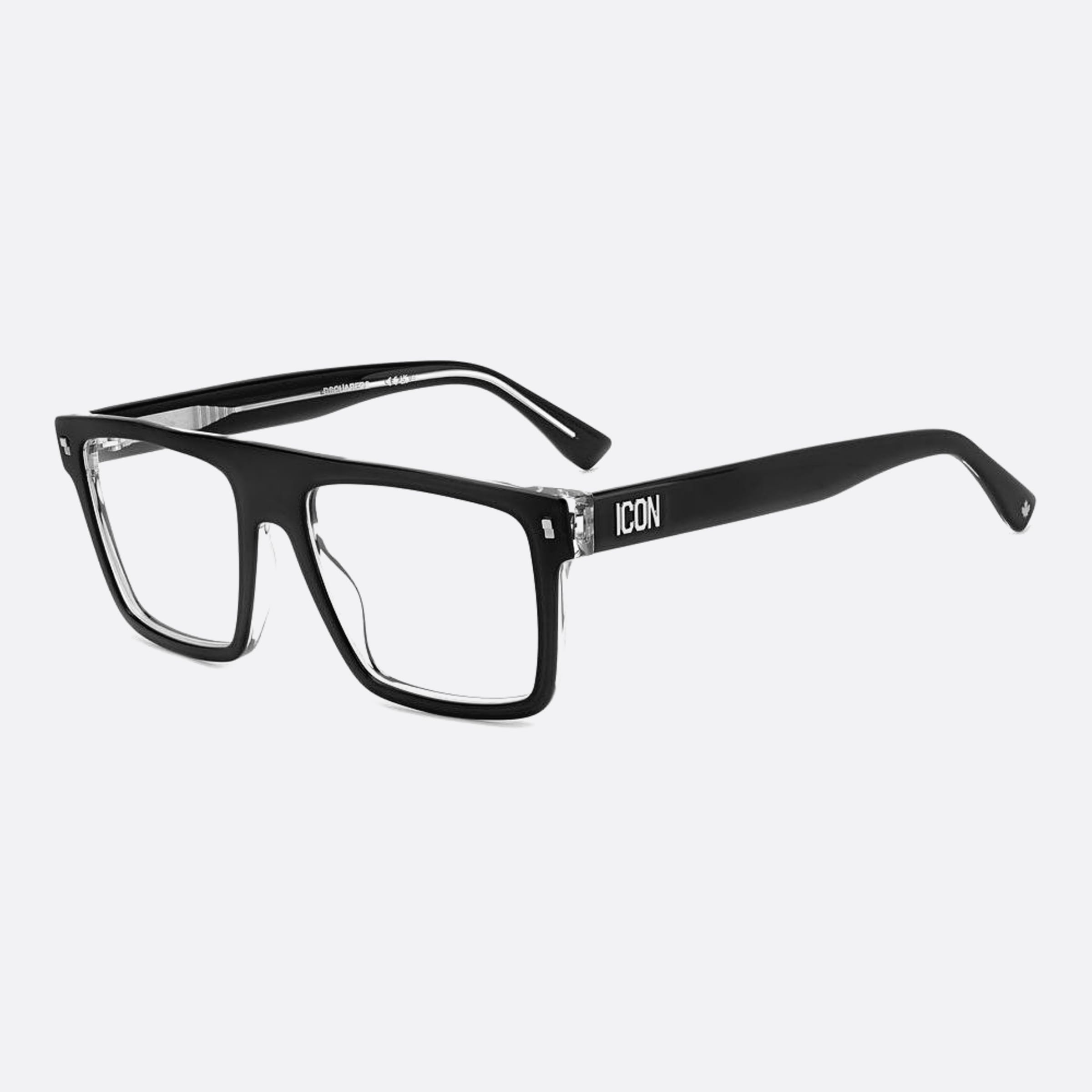 Dsquared2 54mm Icon 7c5 Black Geometric Men Eyeglasses - Side View