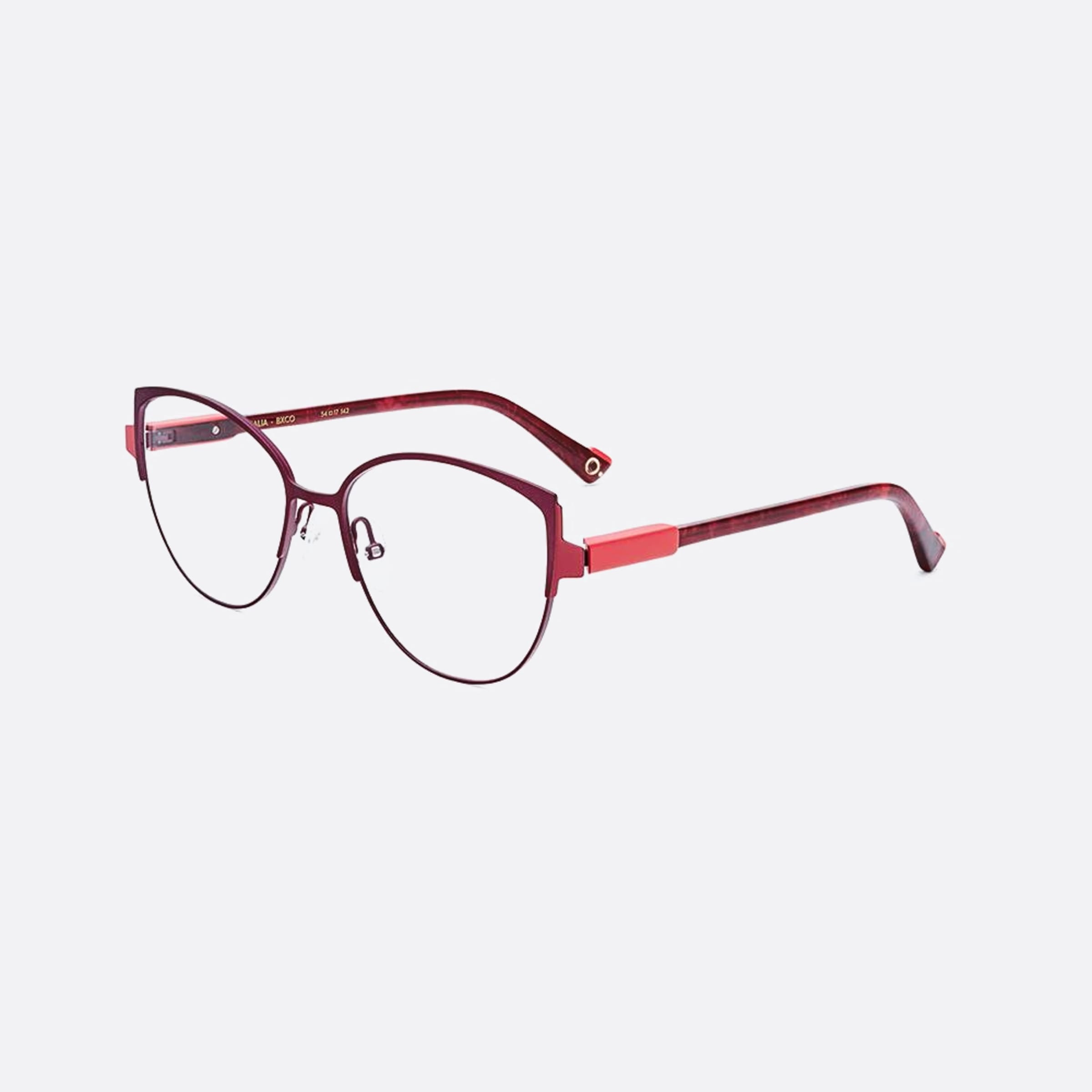 Etnia 53mm Barcelona Amalia 54o Bxco Red Cat Eye Unisex Eyeglasses - Side View