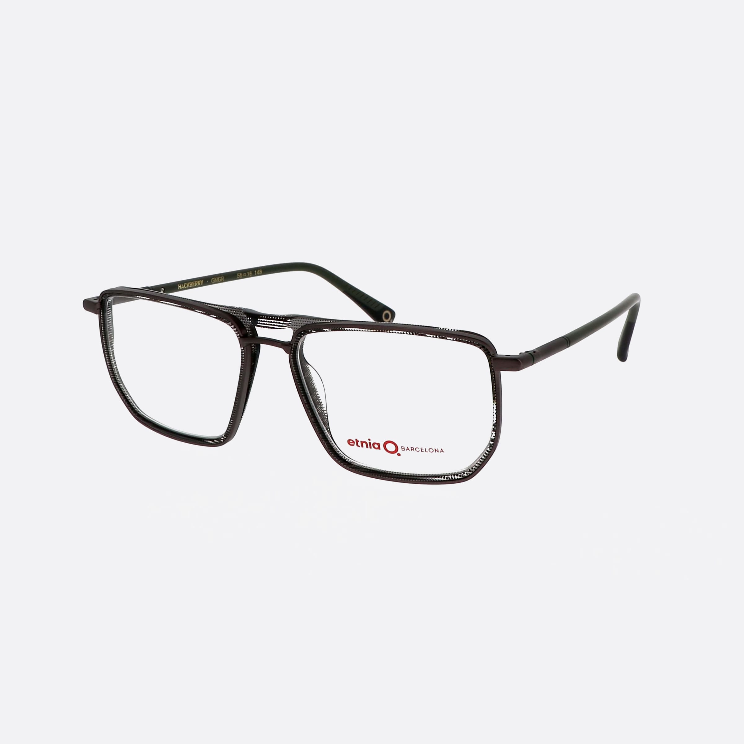 Etnia 55mm Barcelona Hackberry 7hackbe Gmgr Grey Rectangle Men Eyeglasses - Main View