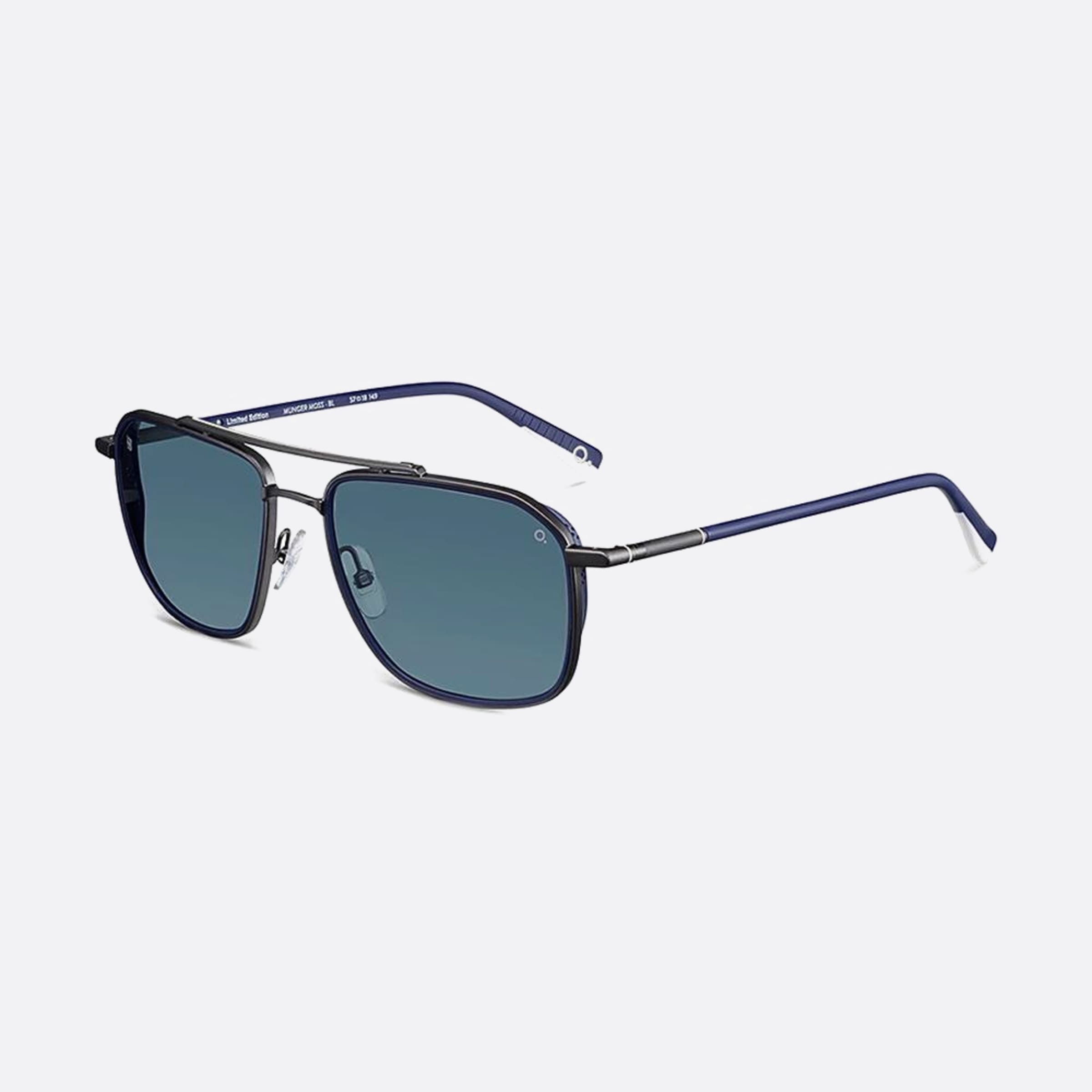 Etnia 57mm Barcelona Munger Moss Blbk Blue Pilot Men Sunglasses - Side View