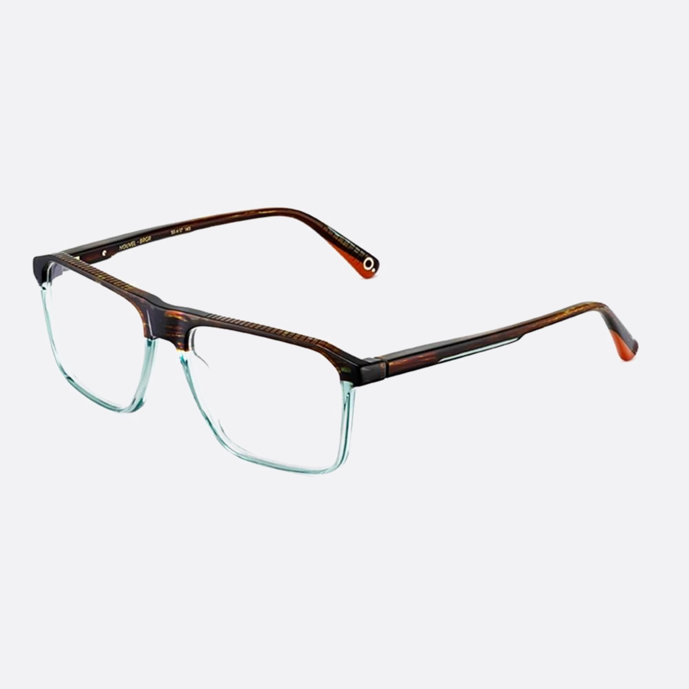 Etnia 55mm Barcelona Nouvel Brgr Brown Geometric Unisex Eyeglasses - Side View