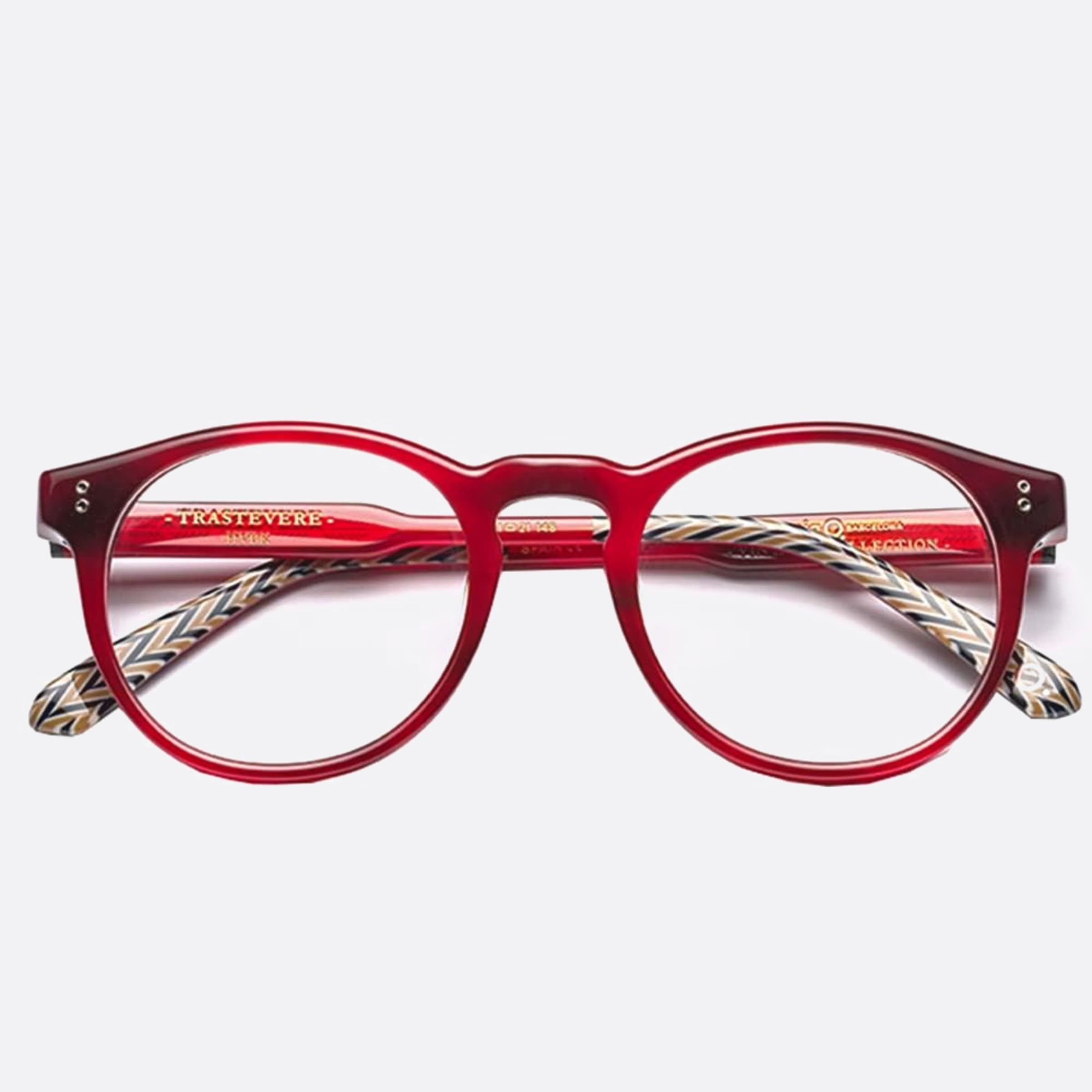 Etnia 50mm Barcelona Trastevere Hvbk Red Round Unisex Eyeglasses - Main View
