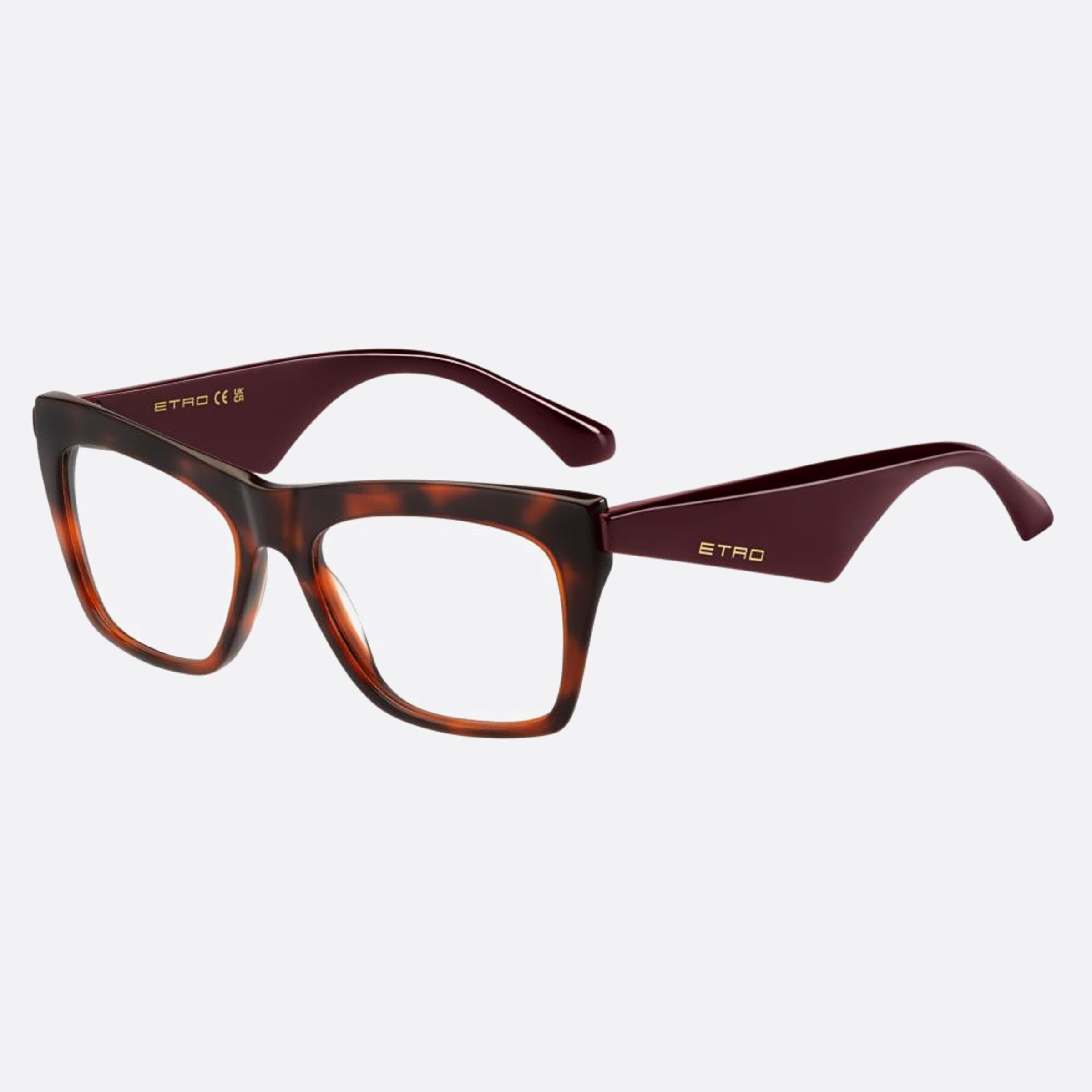 Etro 53mm Etro Havana Butterfly Unisex Eyeglasses - Side View