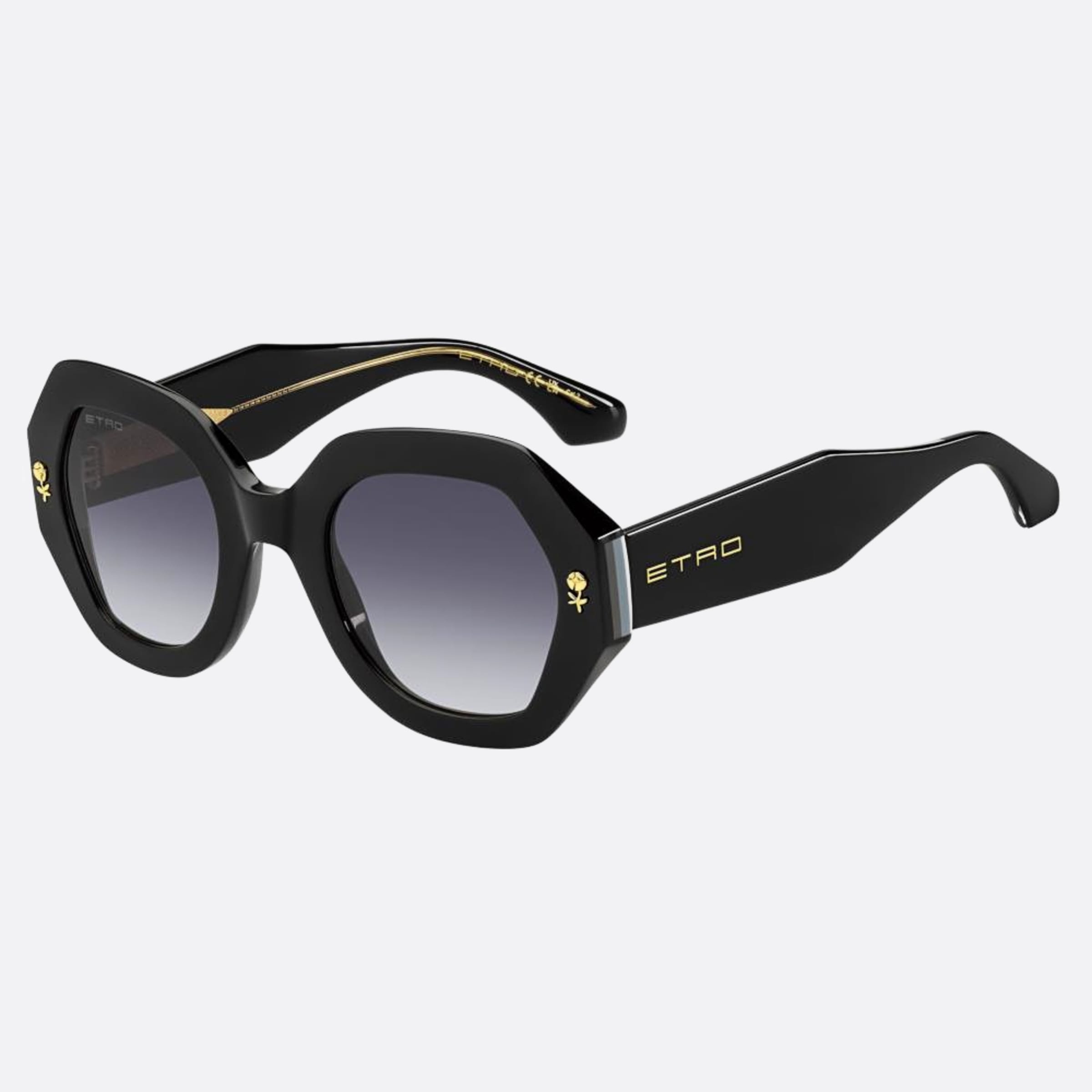 Etro 50mm Etro Black Geometric Women Sunglasses - Side View