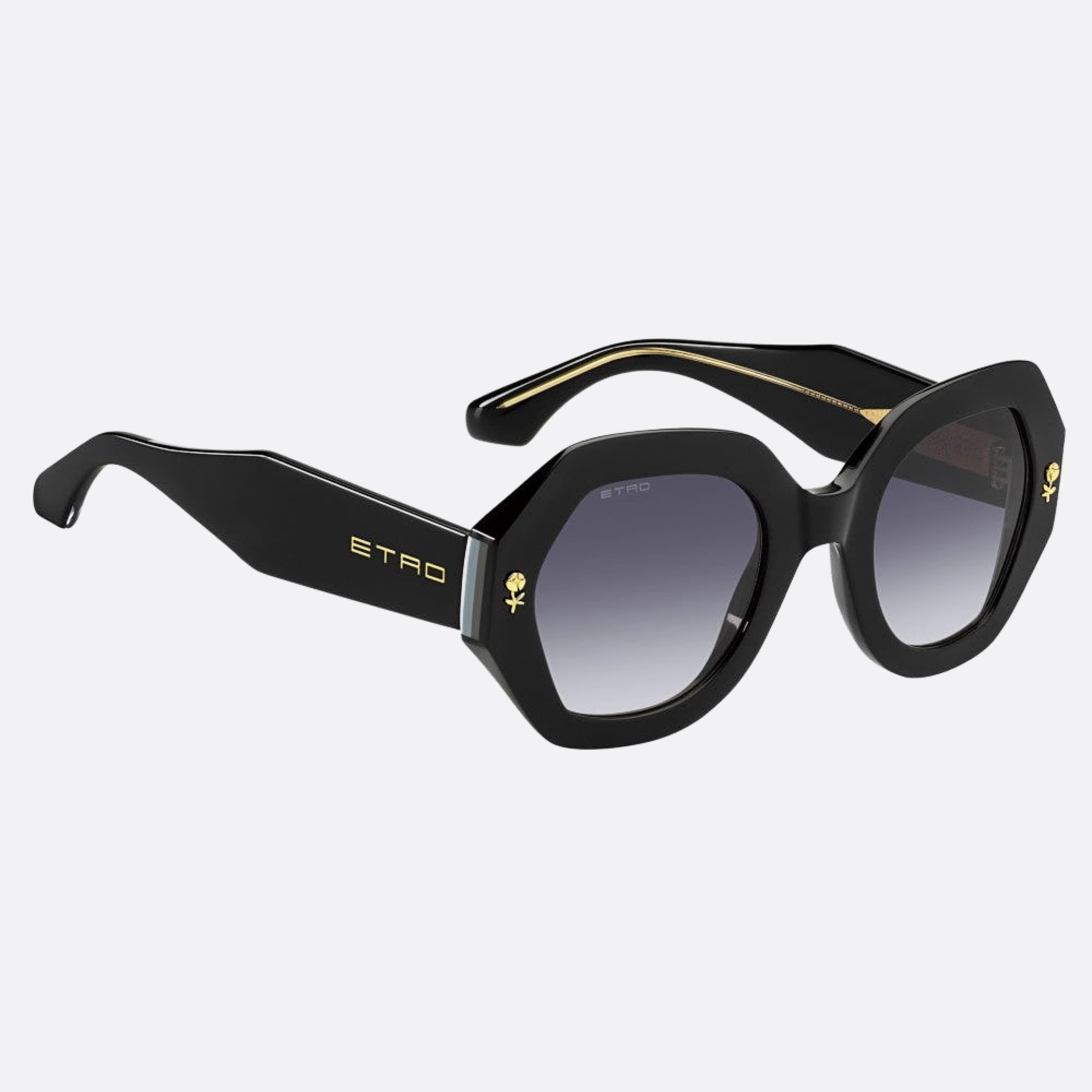 Etro 50mm Etro Black Geometric Women Sunglasses - Detail View