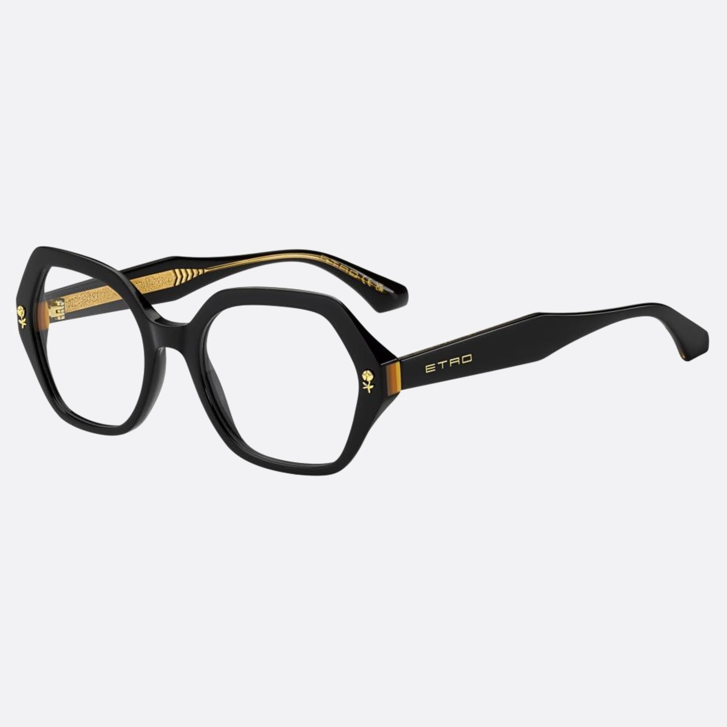 Etro 52mm Etro 71c Black Geometric Women Eyeglasses - Side View